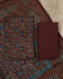 Semi Tusser Silk Unstitched Suit-5319