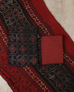 Modal Muslin Silk Unstitched Suit -5353