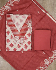 Flex Cotton Unstitched Suit-5428