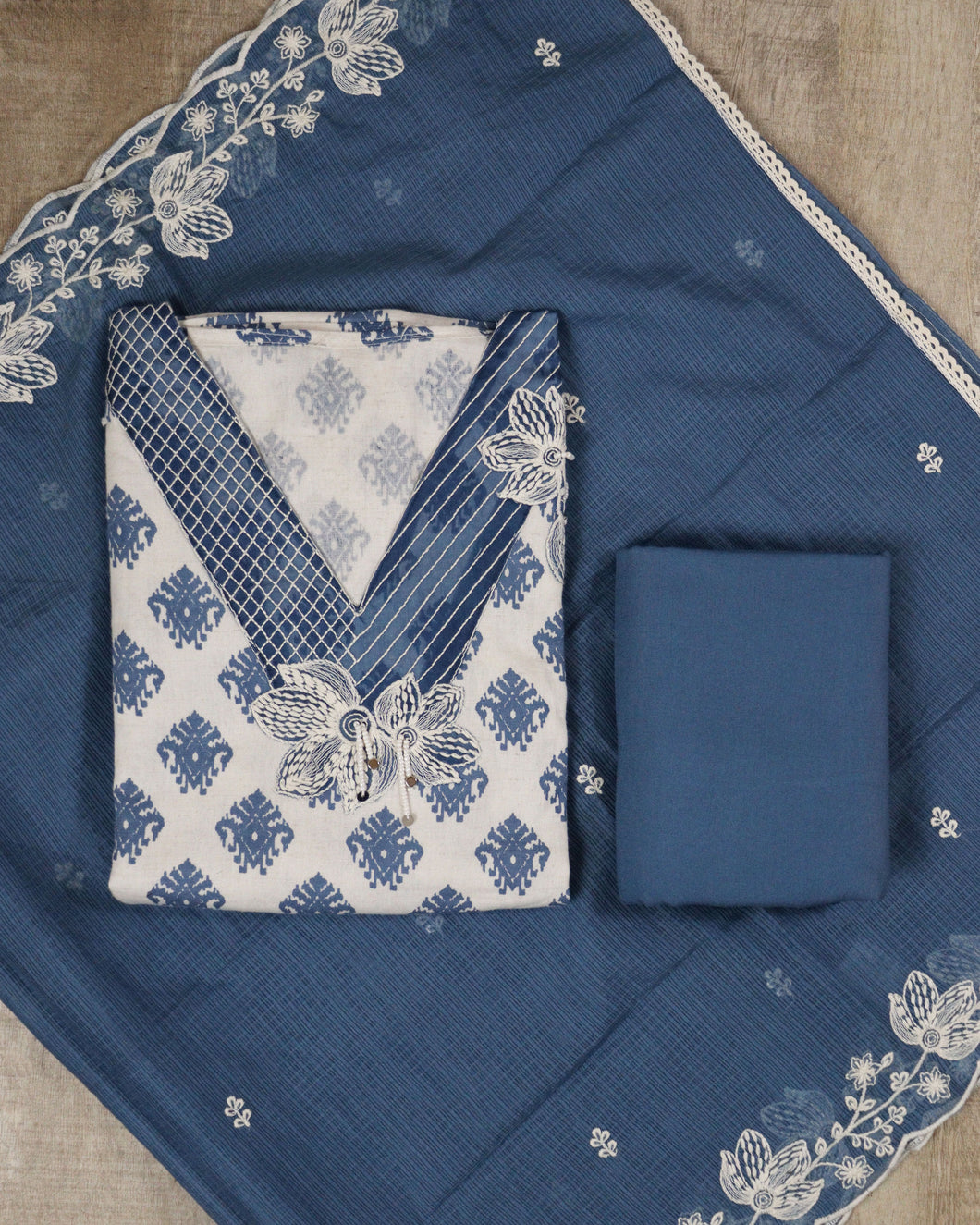 Flex Cotton Unstitched Suit-5428