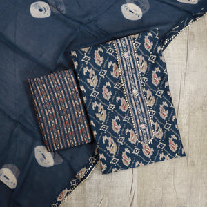 Muslin Silk Unstitched Suit - 3904