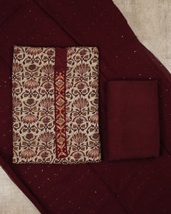 Muslin Silk Unstitched Suit-00083