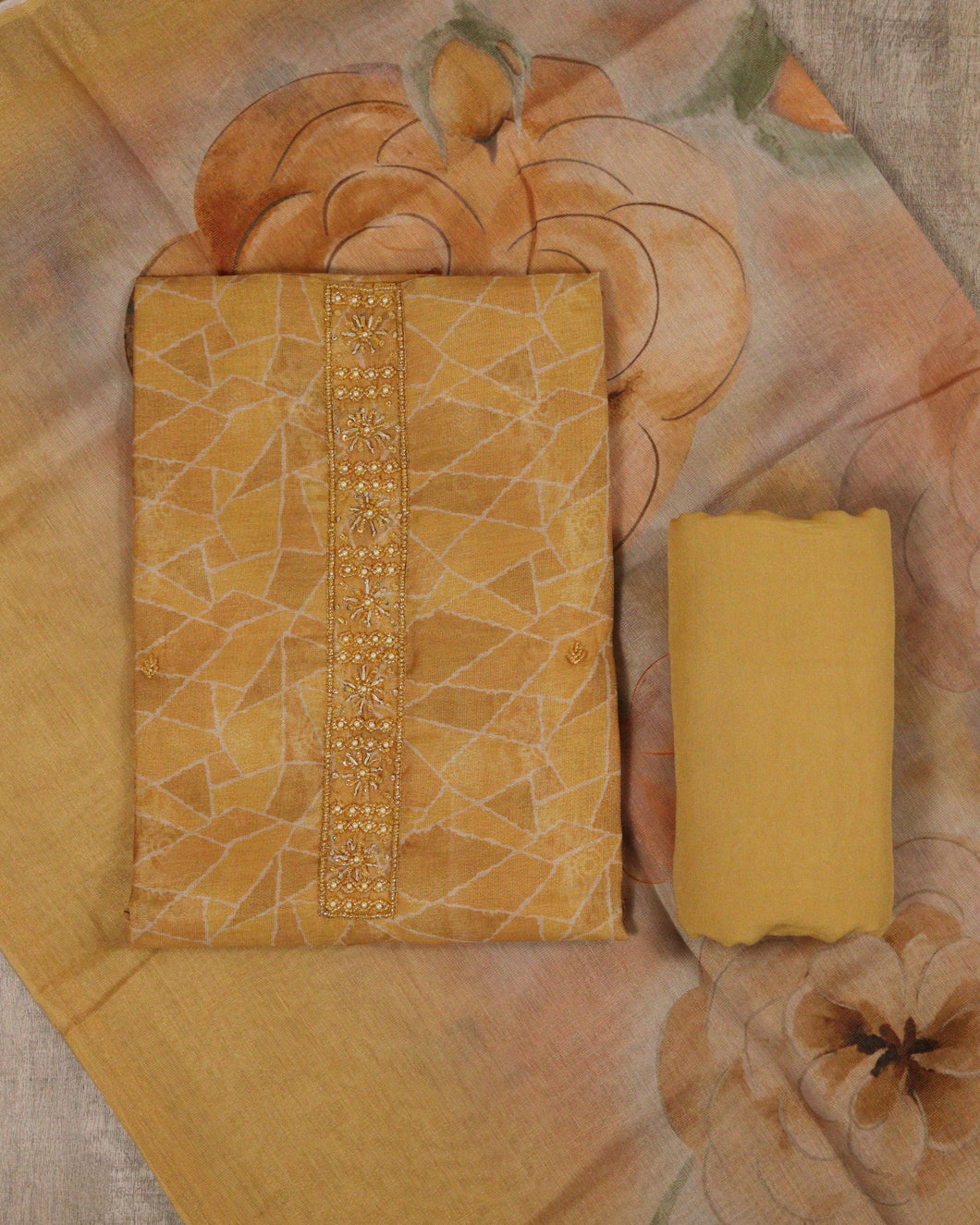 Linen Tissue Unstitched Suit-00136
