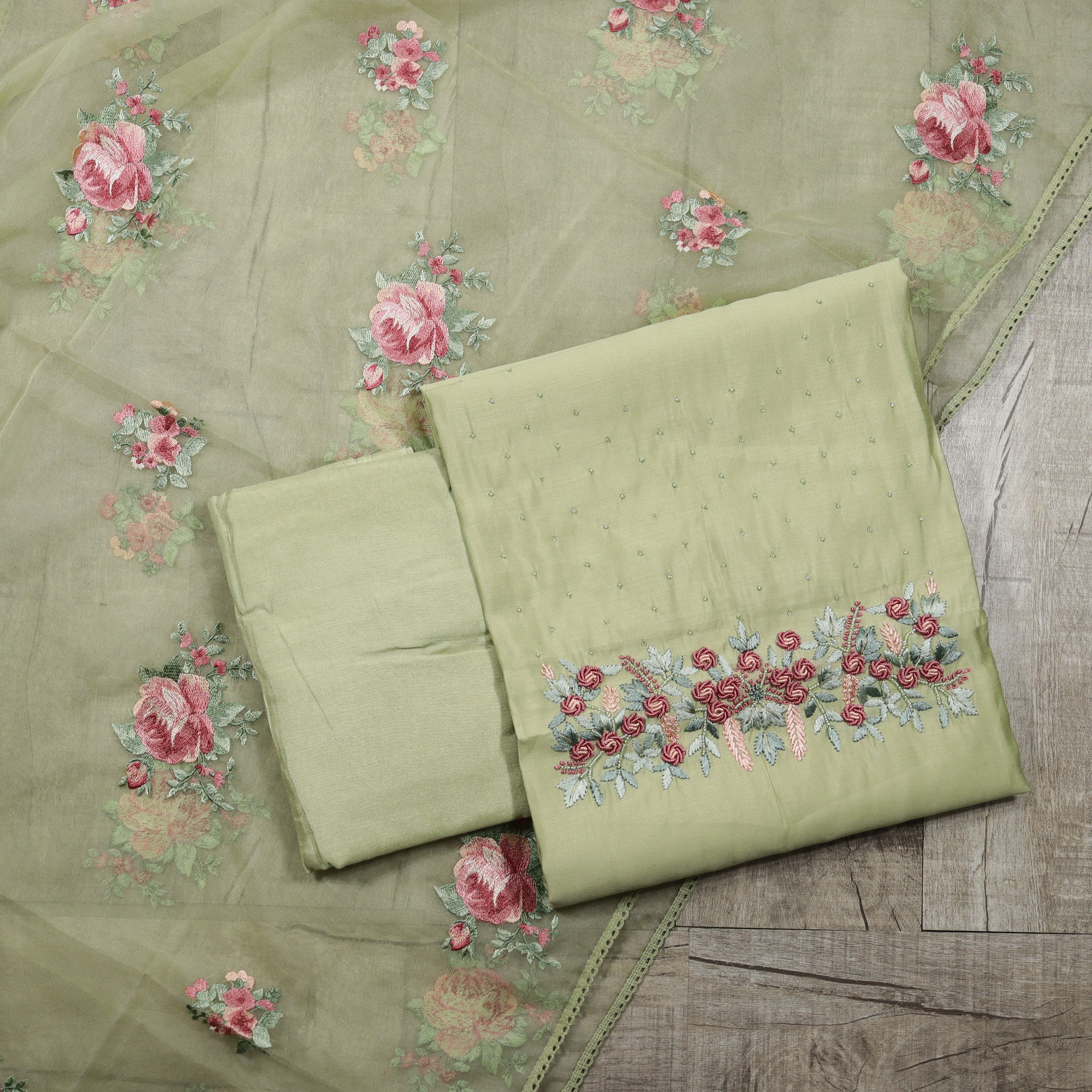 Load image into Gallery viewer, Muslin Silk Unstitched Suit - 3936
