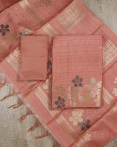 Semi Tussar Silk Unstitched Suit-00197