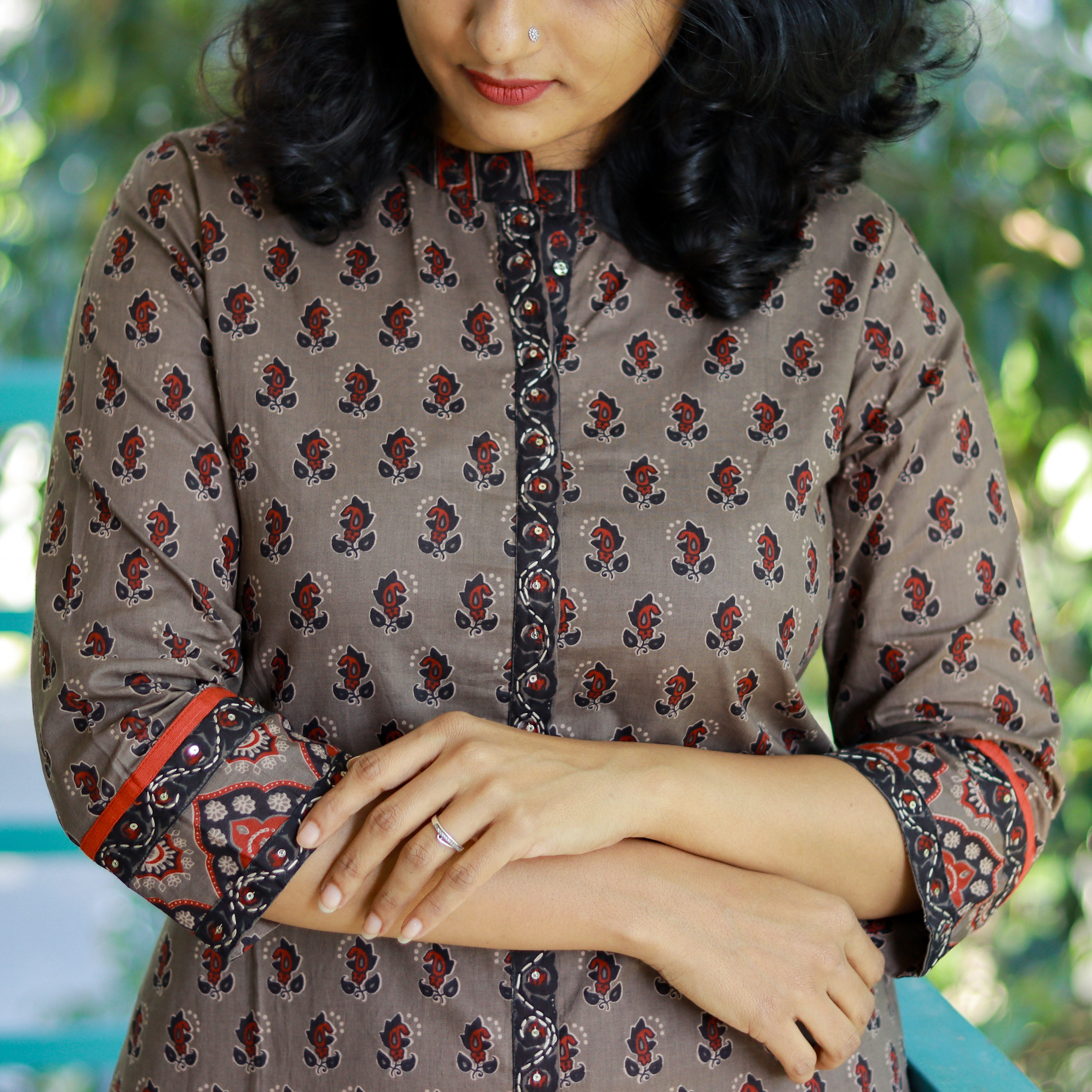Load image into Gallery viewer, Ajrakh Print A-line Kurti -3562
