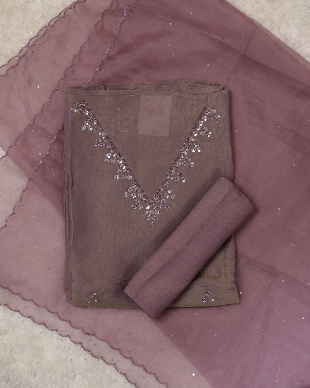 Tissue Organza Unstitched Suit -00251