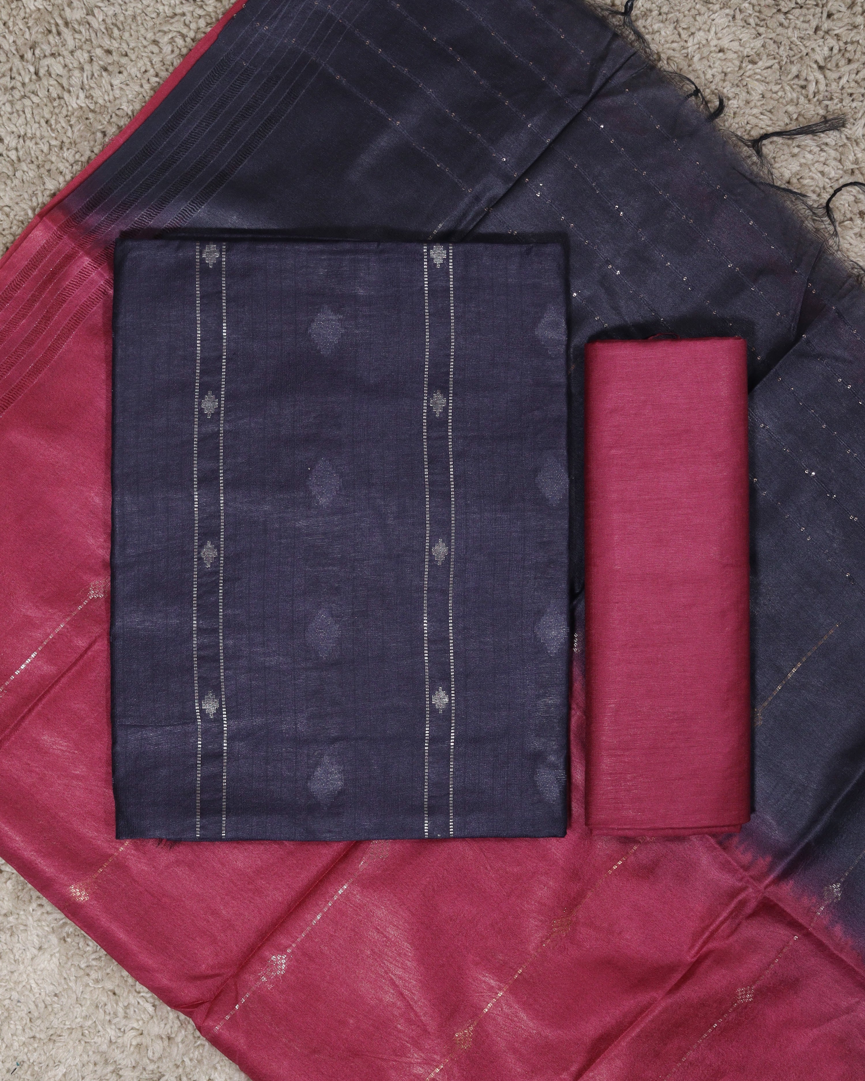 Load image into Gallery viewer, Semi Silk Unstitched Suit-8176
