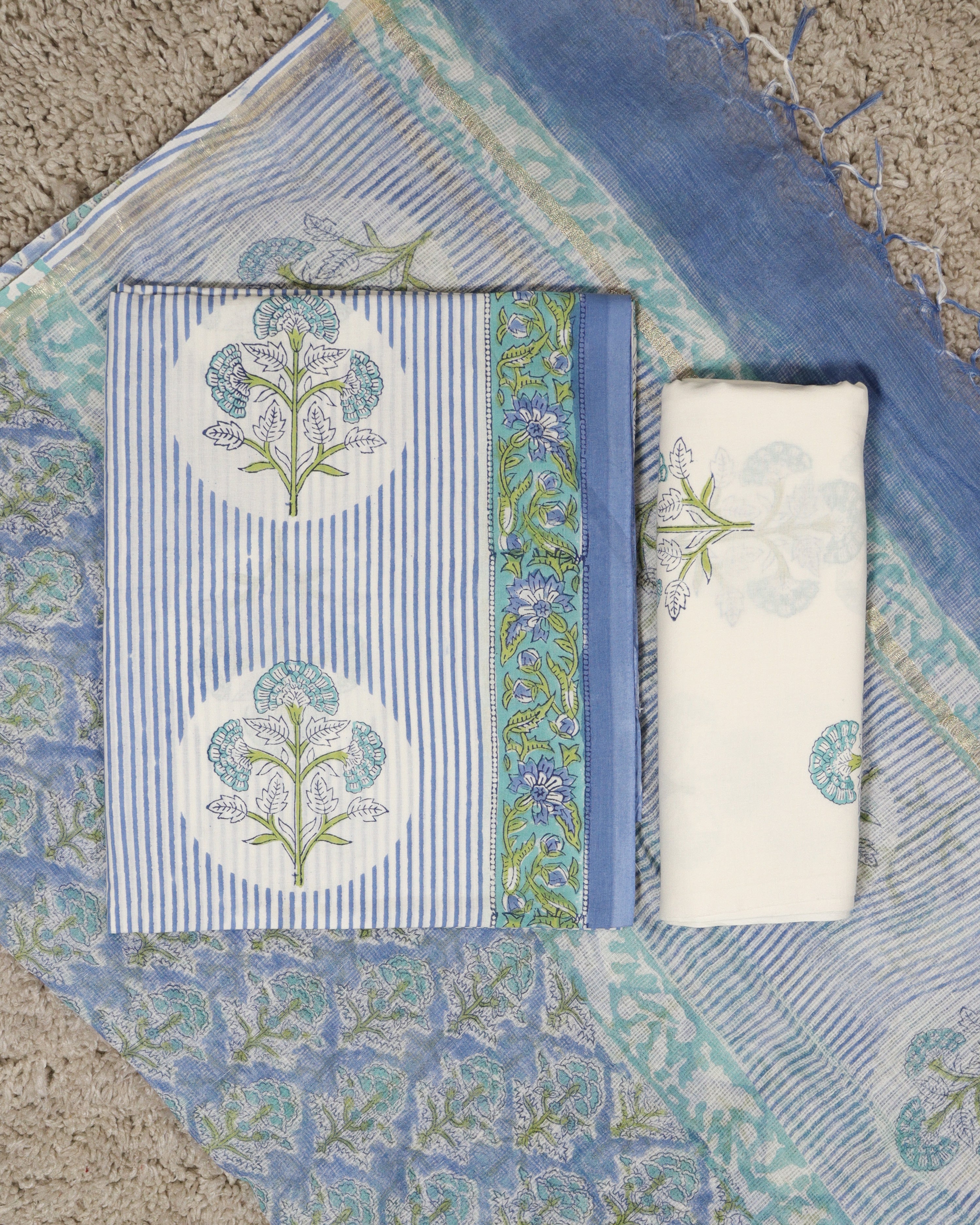 Load image into Gallery viewer, Cotton Unstitched Suit-8665
