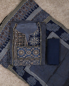 Modal Silk Unstitched Suit-4151