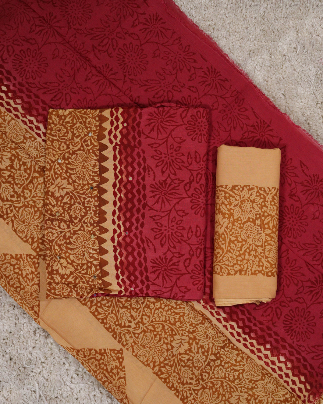 Crape Silk Unstitched Suit-4407
