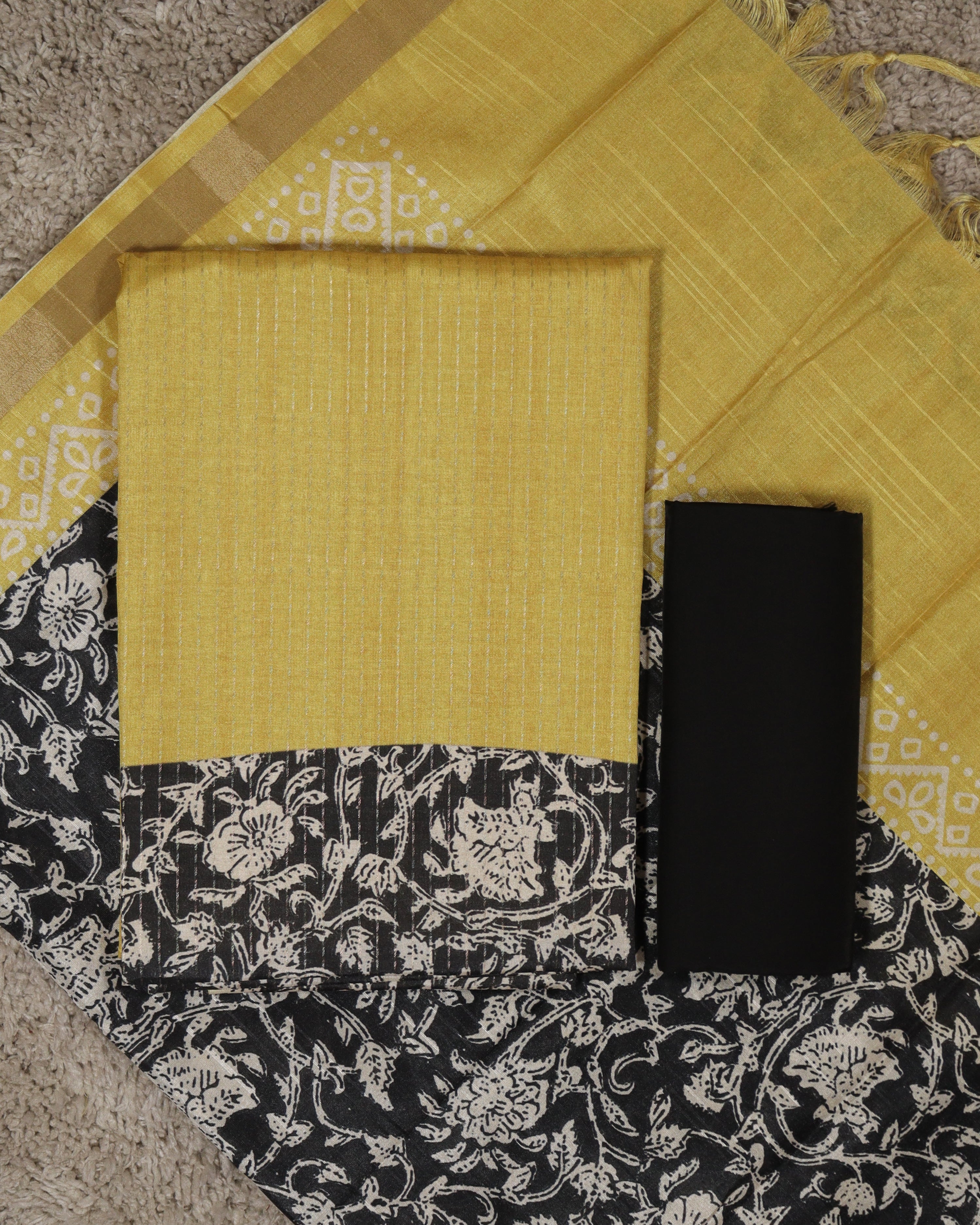 Load image into Gallery viewer, Semi Tussar Silk unstitched suit:-8764
