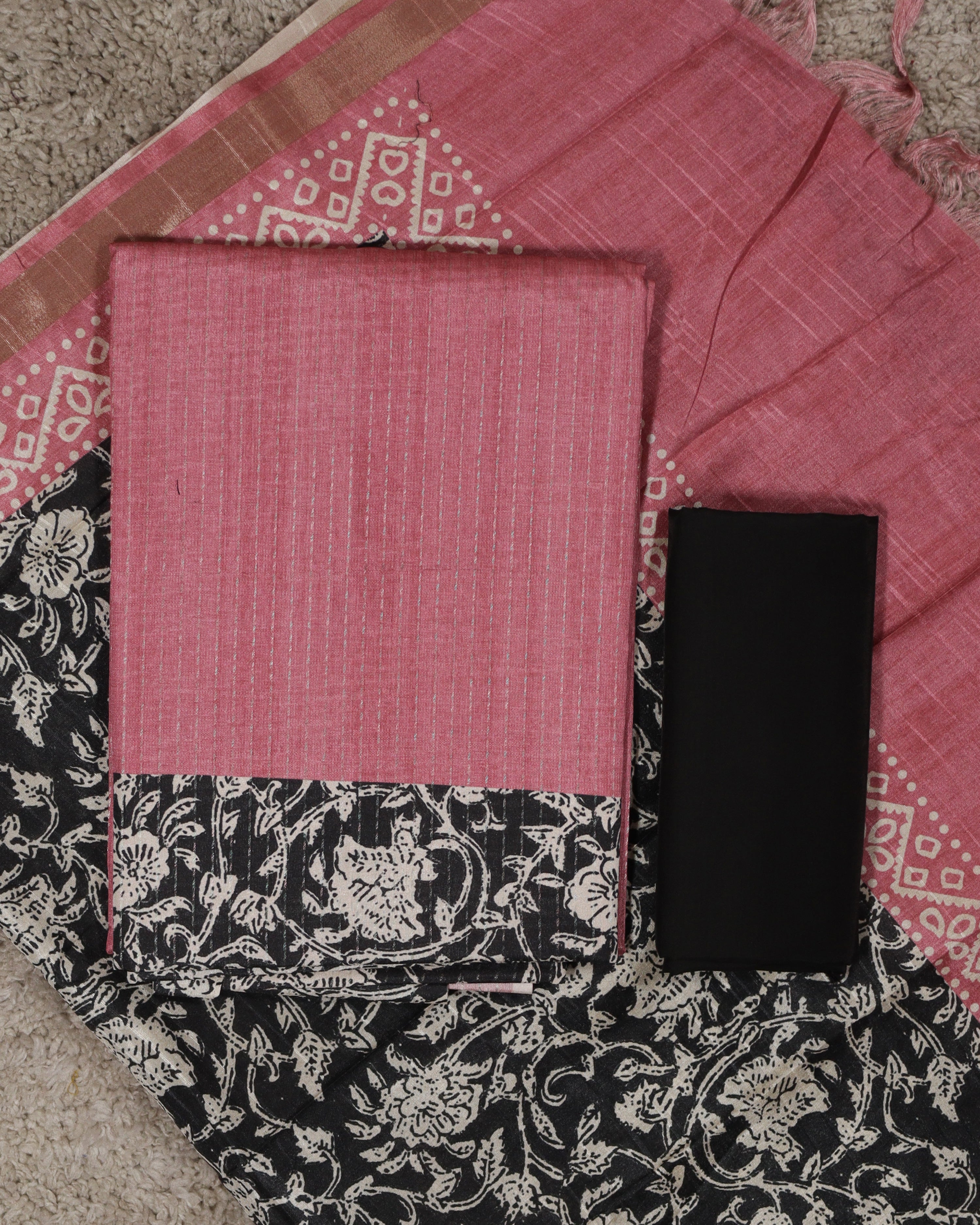 Load image into Gallery viewer, Semi Tussar Silk unstitched suit:-8764
