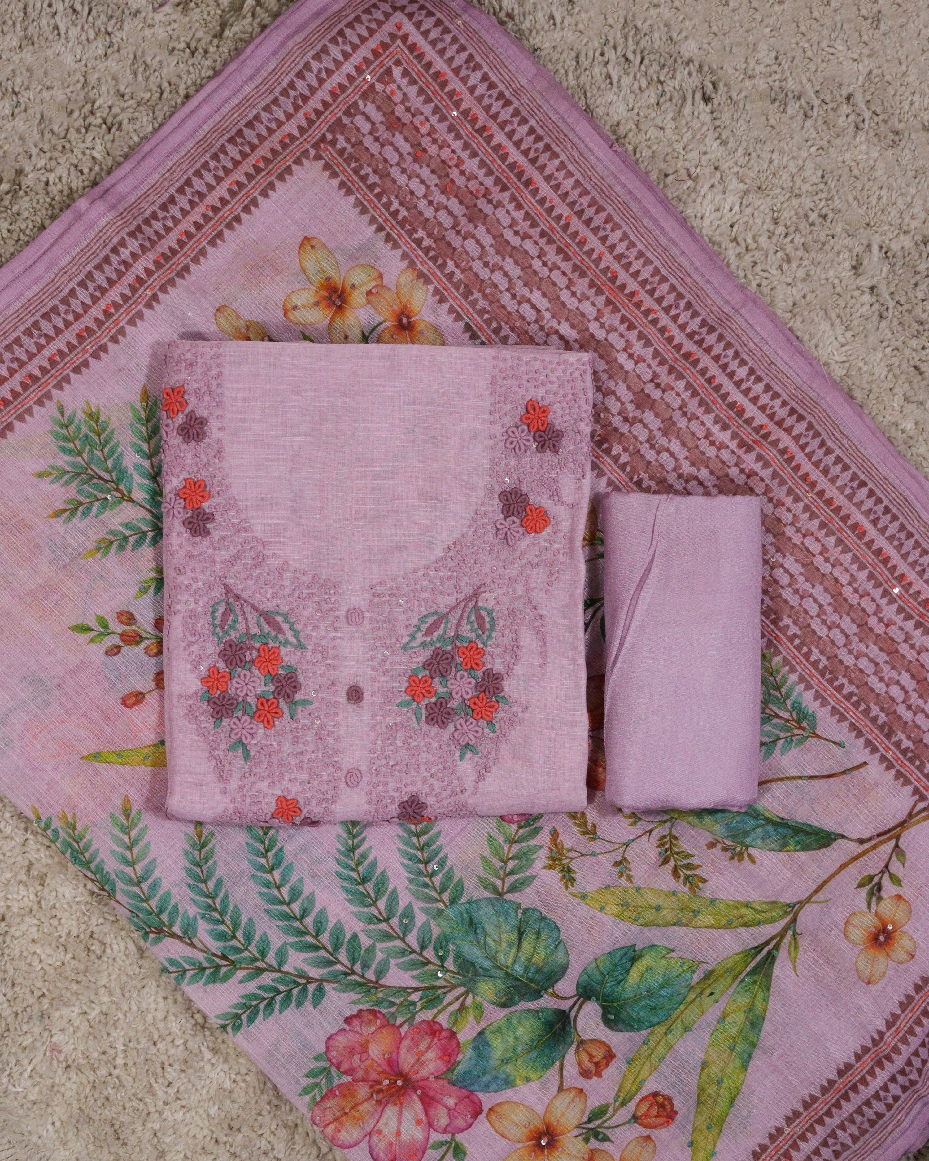 Load image into Gallery viewer, Linen Cotton Unstitched Suit-4411
