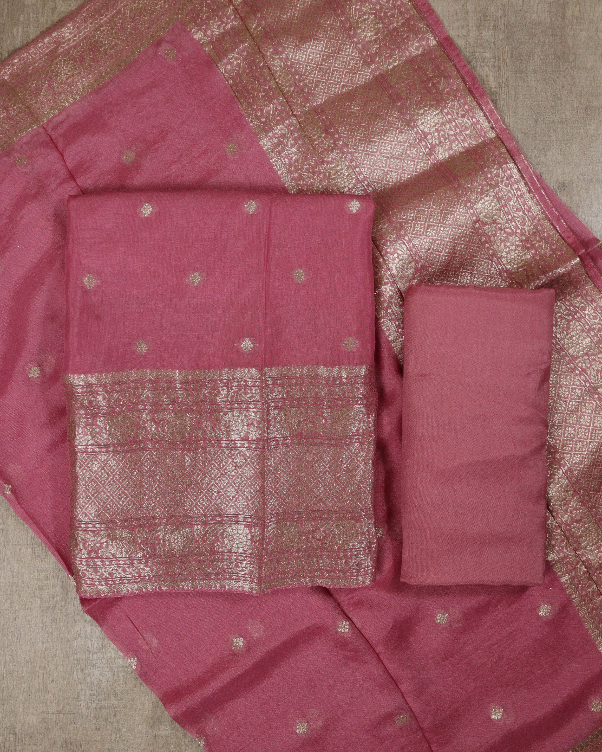 Load image into Gallery viewer, Georgette Banarasi Unstitched Suit-0495
