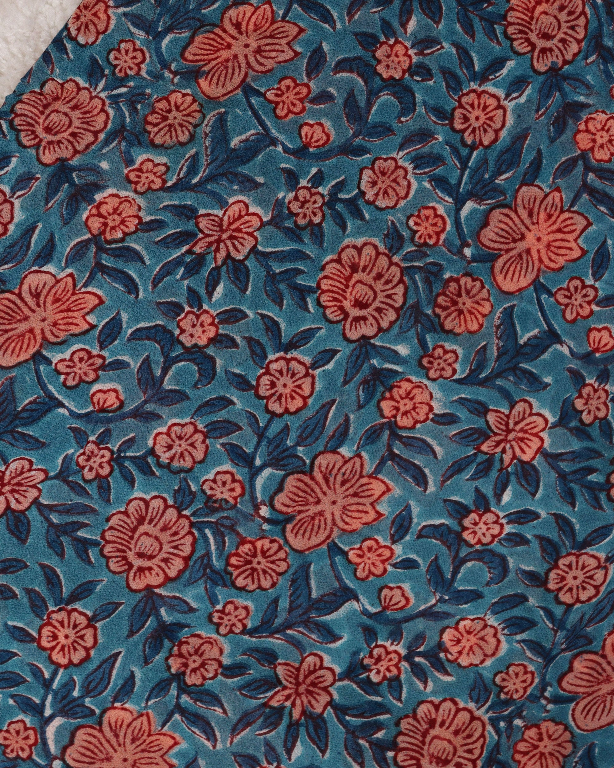 Load image into Gallery viewer, Hand-Block Georgette Fabric -0508
