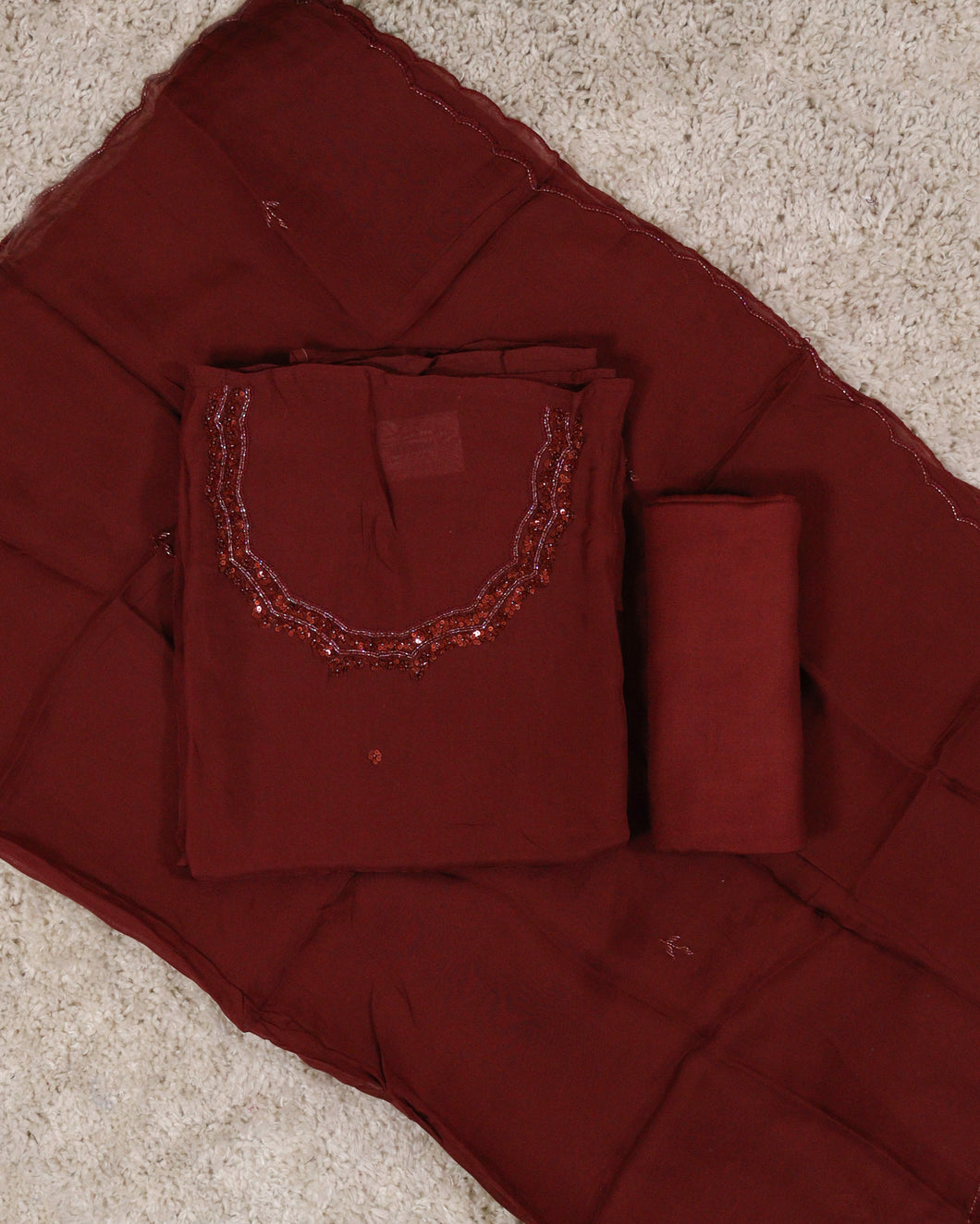 Viscose Organza Unstitched Suit-4153