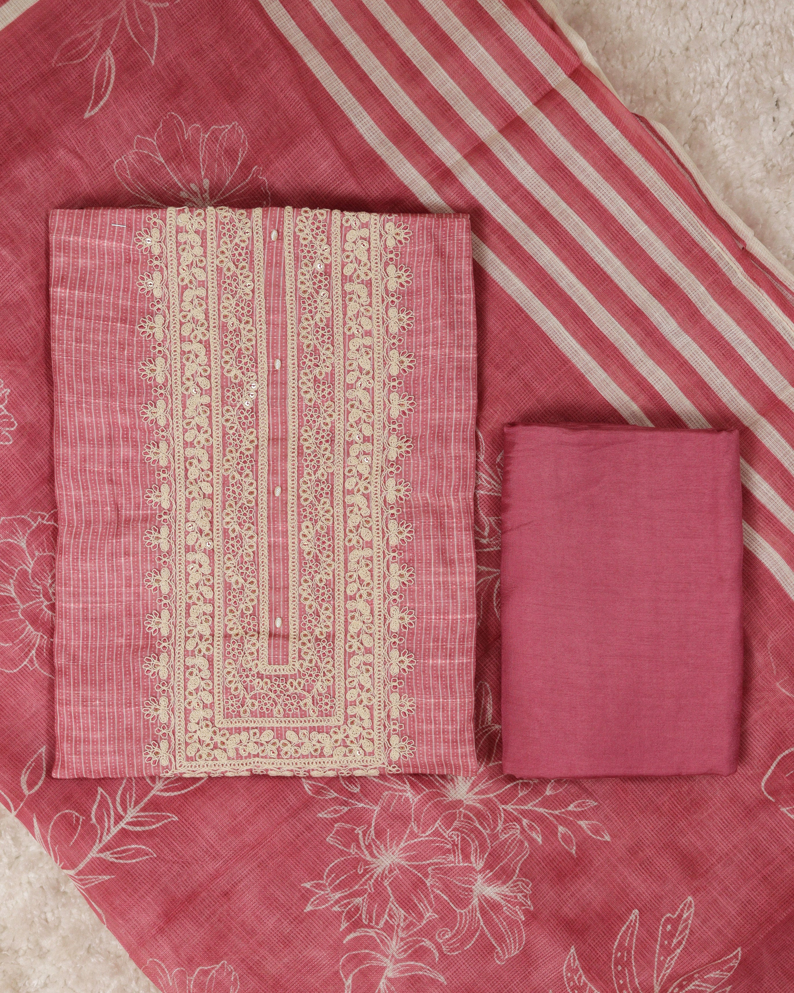 Load image into Gallery viewer, Pure Linen Cotton Unstitched Suit-0497
