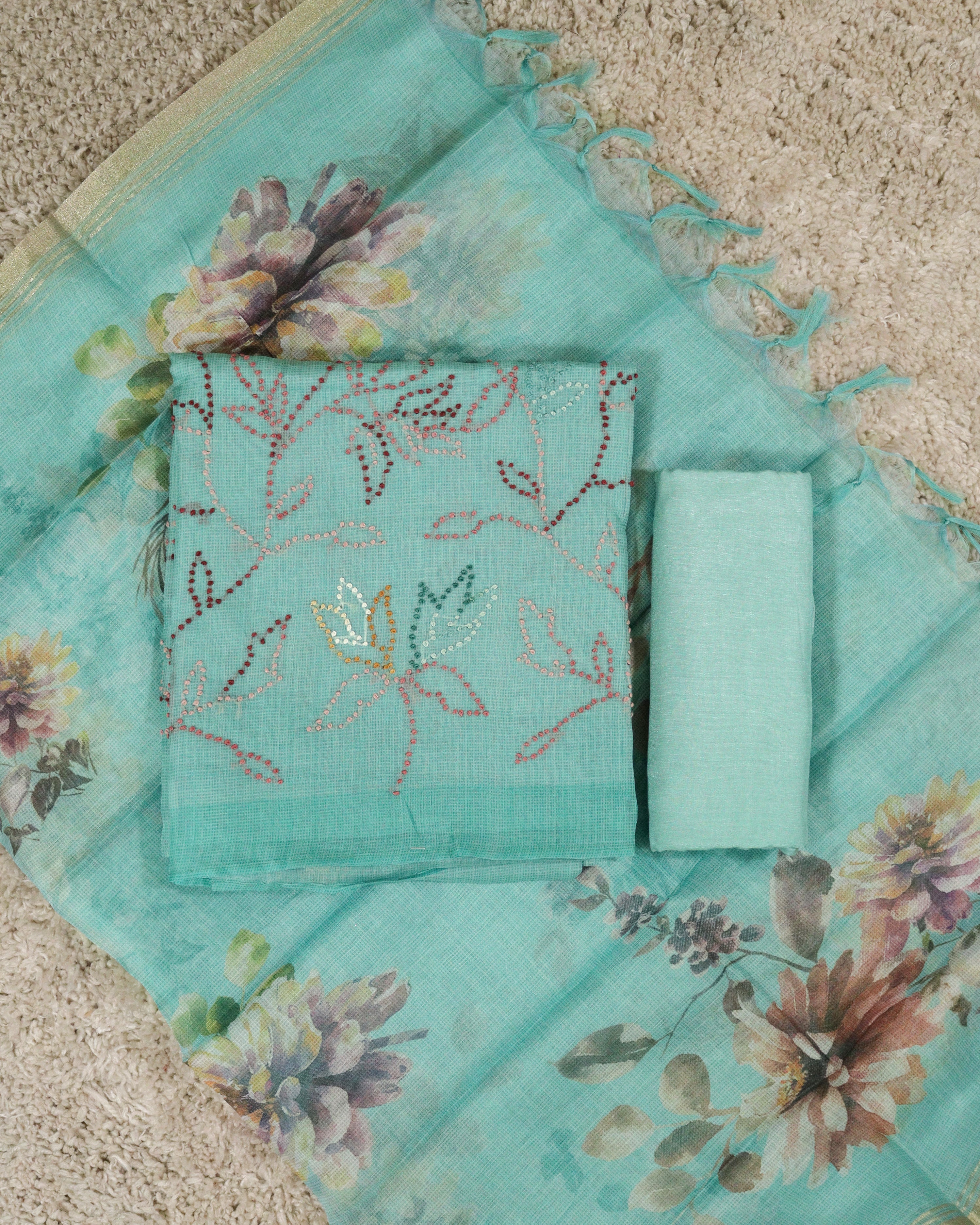 Load image into Gallery viewer, Silky Cotta Unstitched Suit-4802
