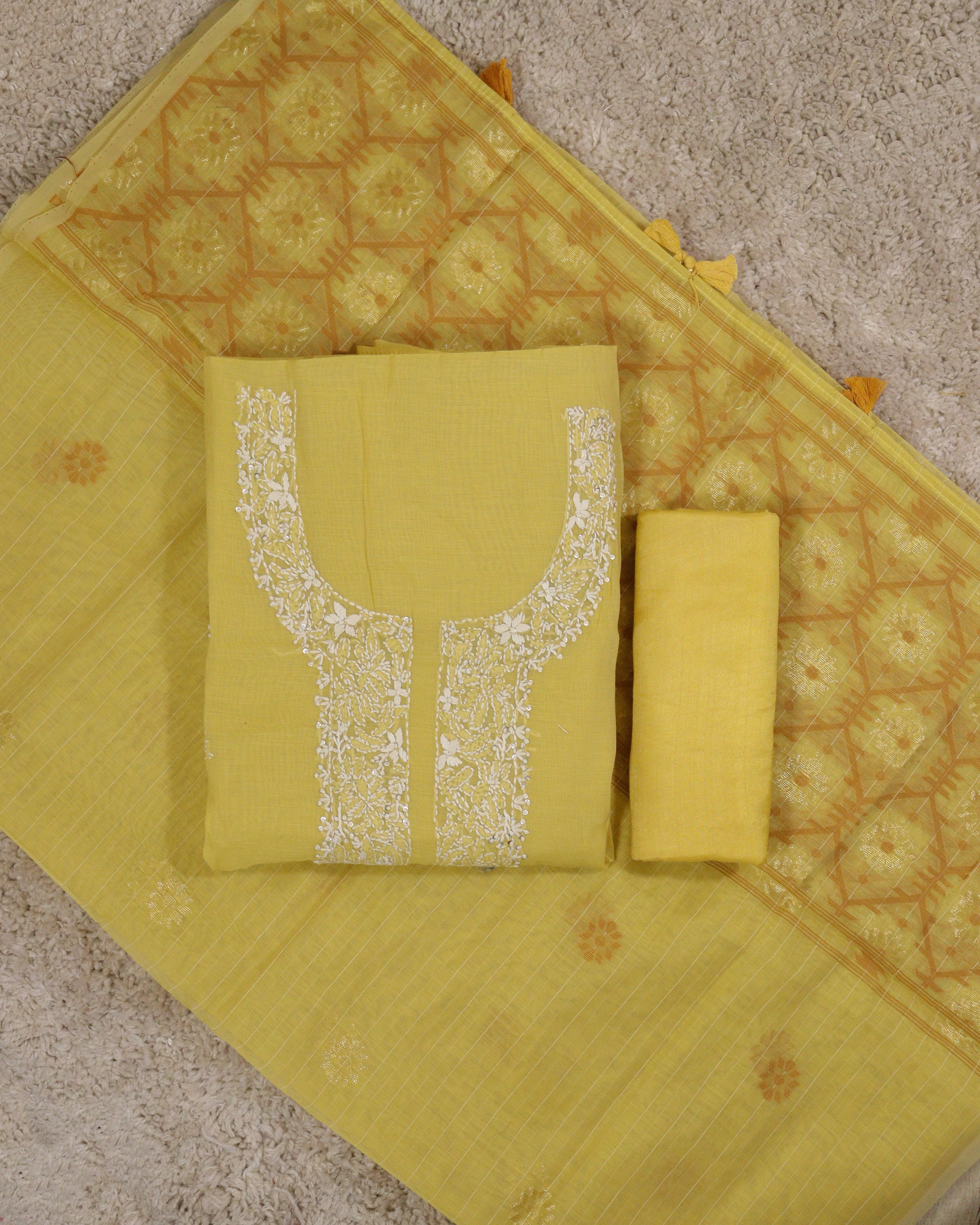 Load image into Gallery viewer, Chanderi Cotton Unstitched Suit-4797
