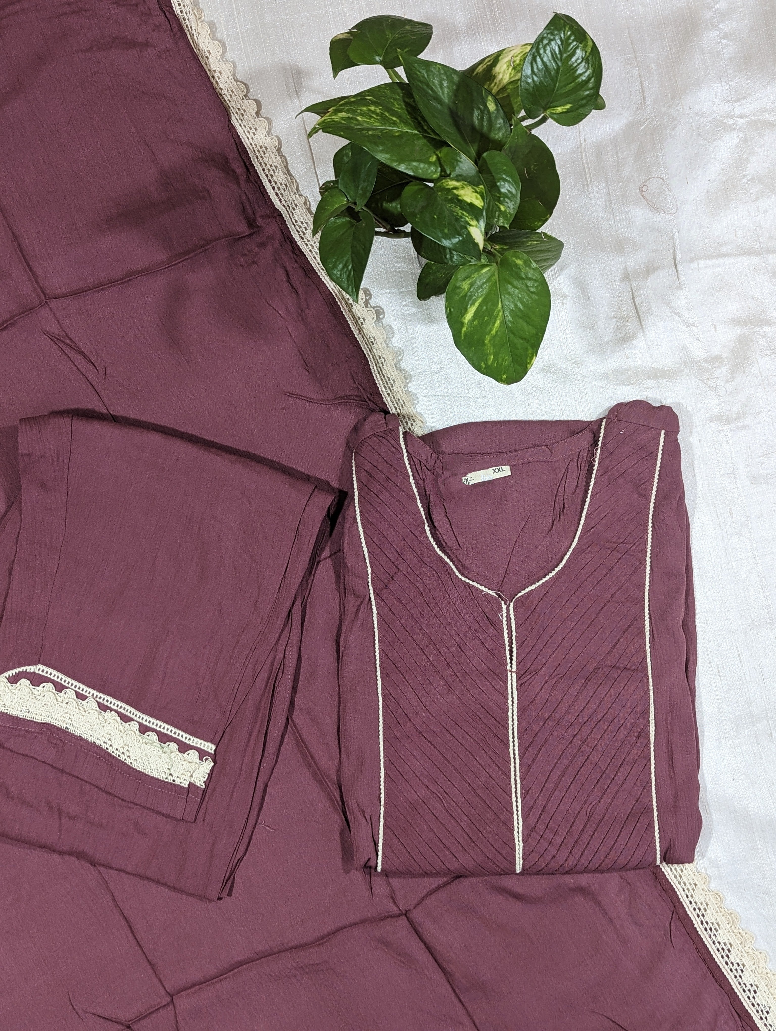 Load image into Gallery viewer, Crushed Cotton Kurti Set-2468
