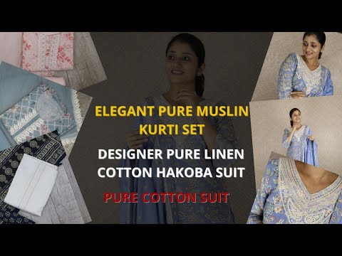 Load and play video in Gallery viewer, Pure Muslin Silk Suit-2649
