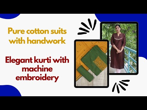 Load and play video in Gallery viewer, Pure Cotton Hand-work Suits-1822
