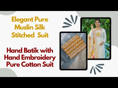 Load and play video in Gallery viewer, Pure Muslin Silk Suit-3646
