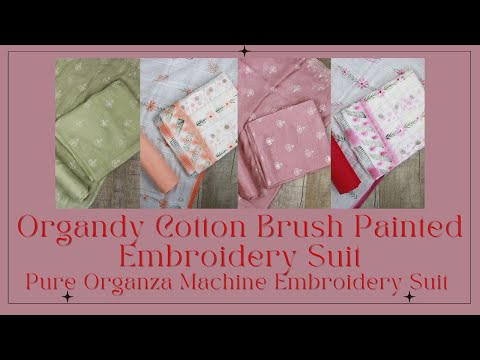 Load and play video in Gallery viewer, Pure Cotton Organdy Brush paint Suit-3672

