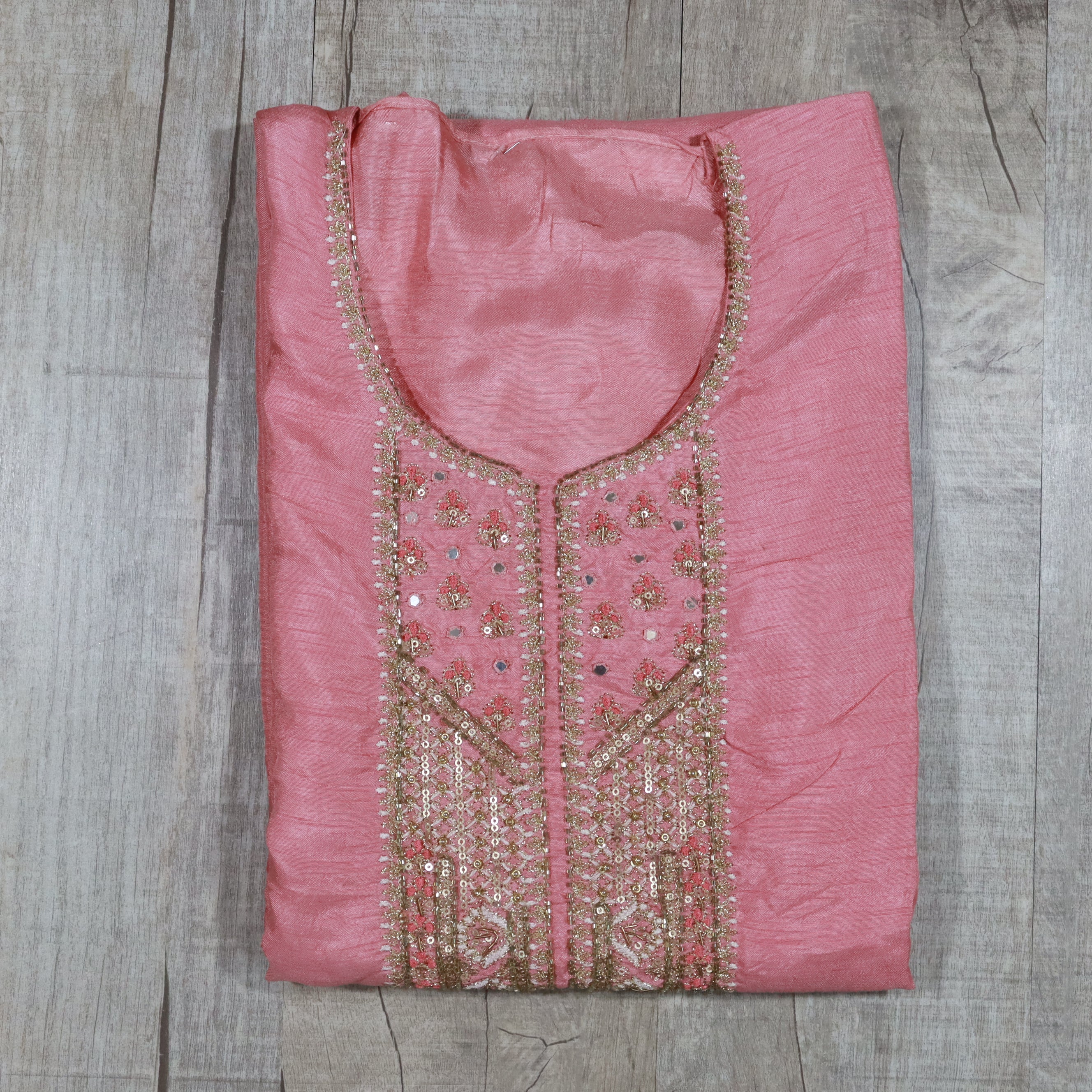 Load image into Gallery viewer, Flamingo Gaji silk Unstitched Suit-2007
