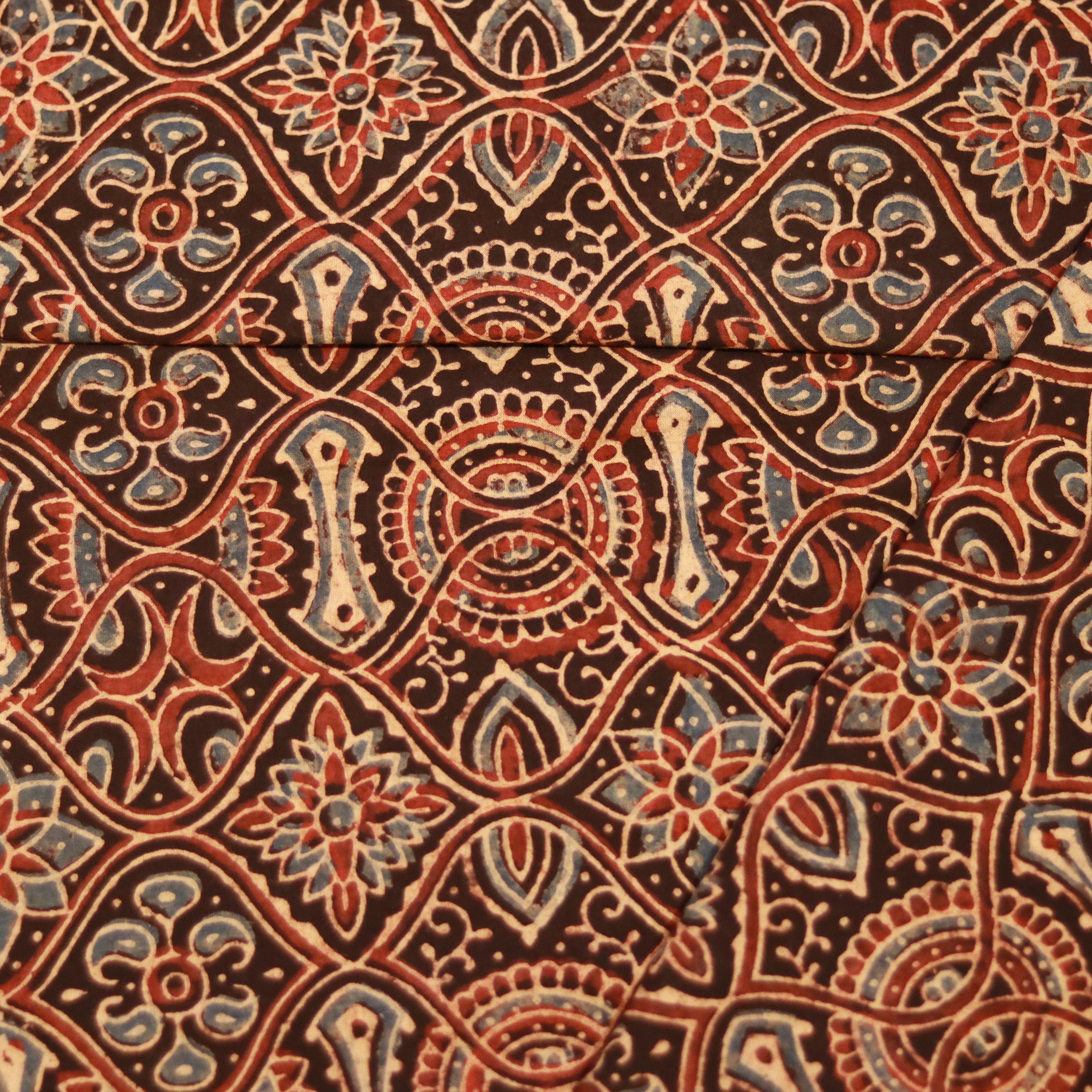 Load image into Gallery viewer, Black Pure Cotton Ajrakh Fabric-3330
