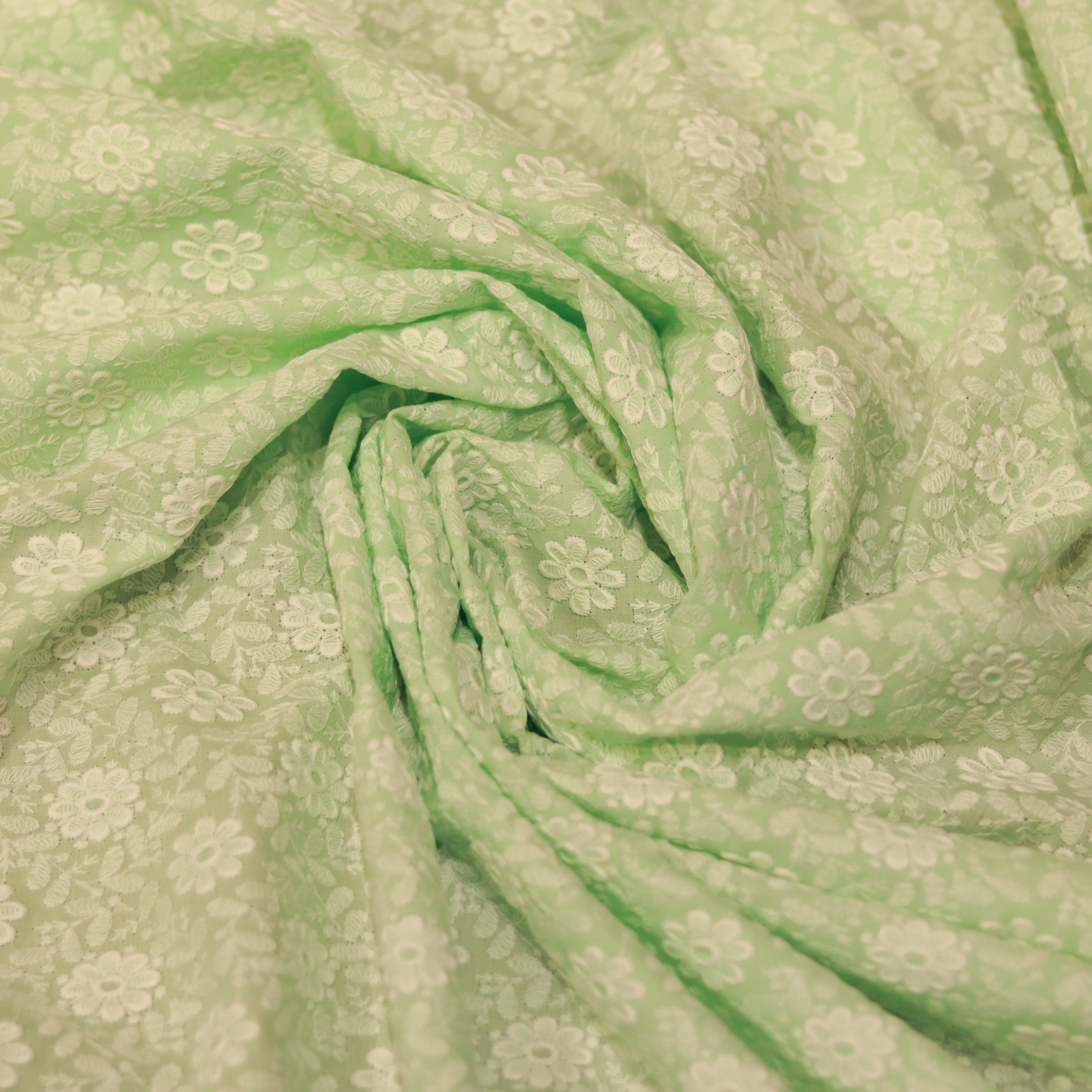 Load image into Gallery viewer, Mint Green Pure Cotton Fabric -3355
