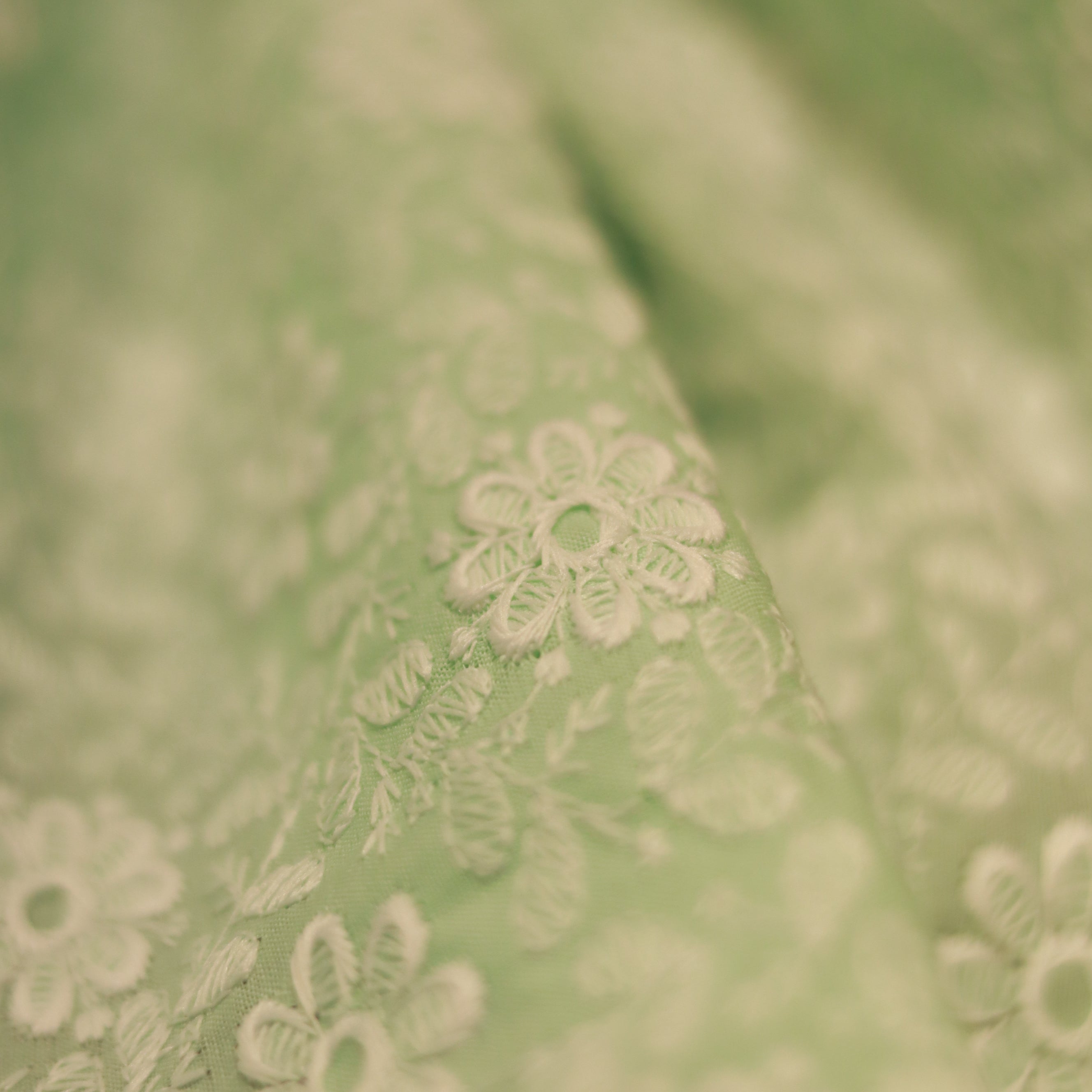 Load image into Gallery viewer, Mint Green Pure Cotton Fabric -3355
