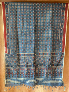 Ajrakh Printed Linen Dupatta