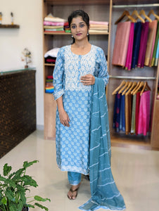 Digital Printed Muslin Silk Stitched Suit-2699