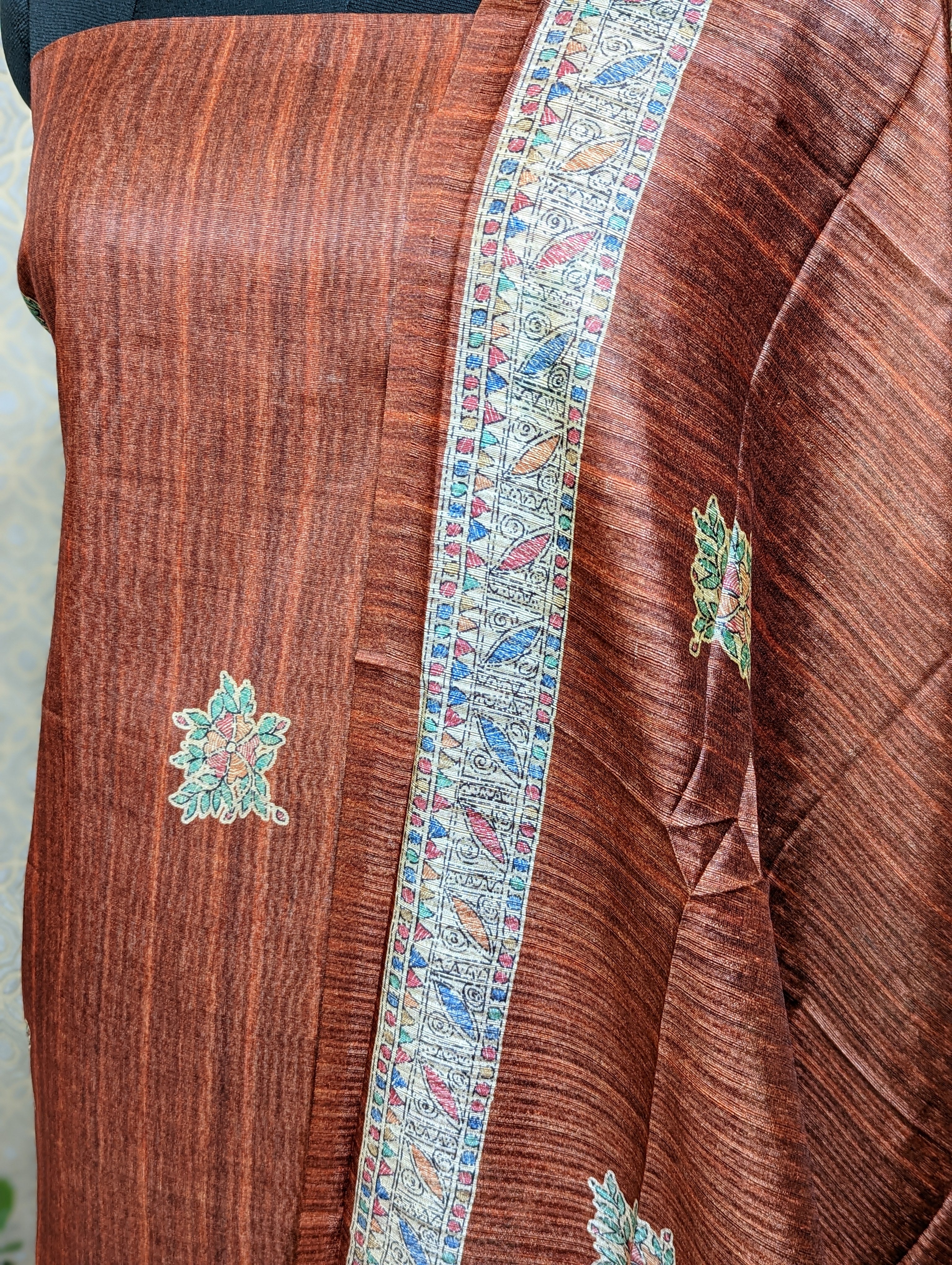 Load image into Gallery viewer, Tangerine &amp; Ginger shade Chanderi Cotton Unstitched Salwar - 2819
