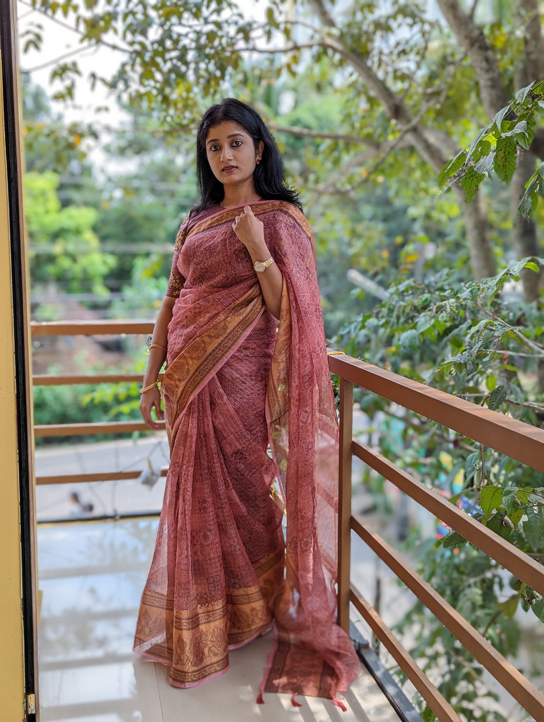 Designer Saree with Blouse Material