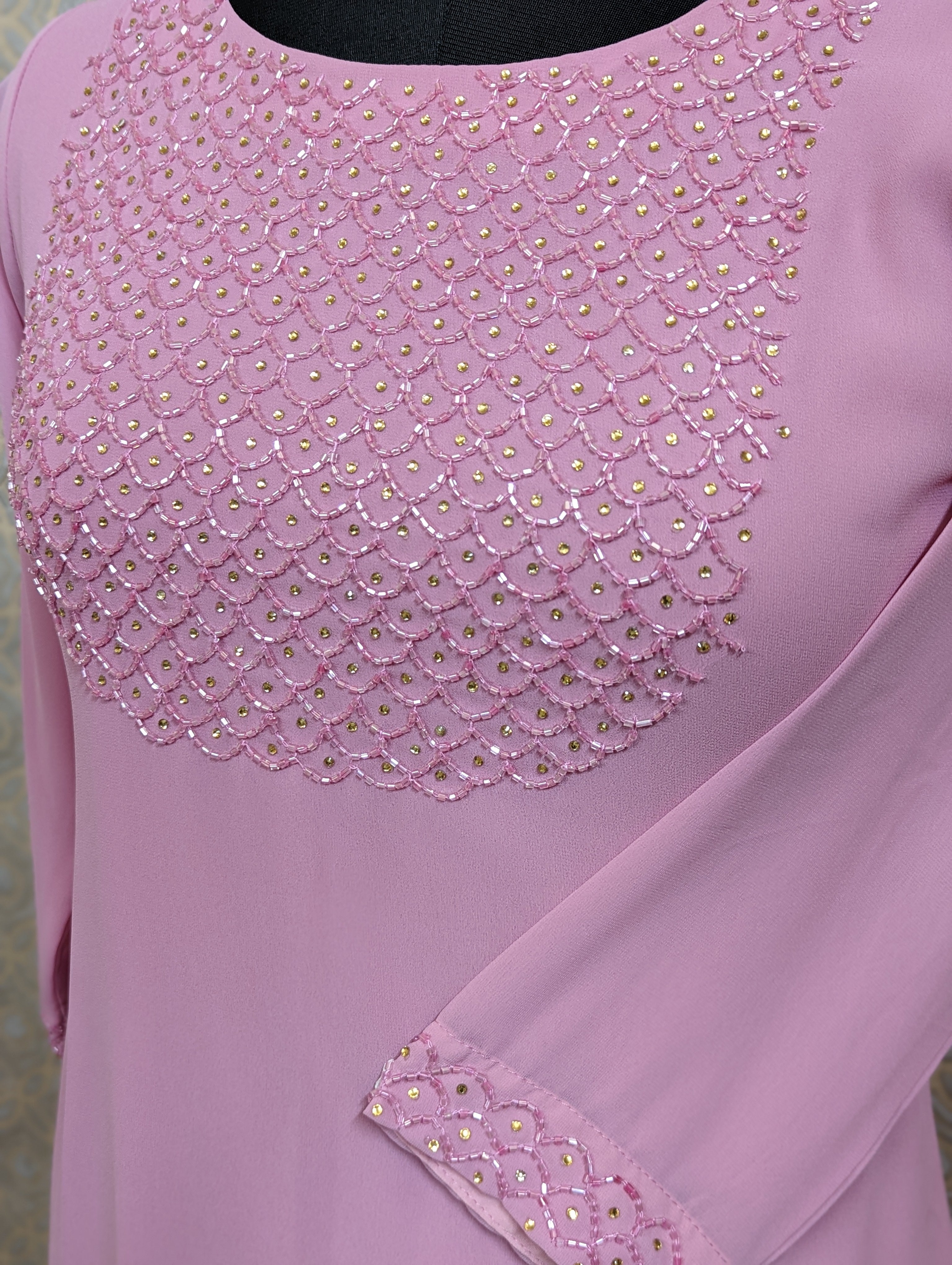 Load image into Gallery viewer, Baby Pink Georgette A-line Kurti - 2343
