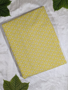 Pure Yellow Colour Printed Fabric- 2685