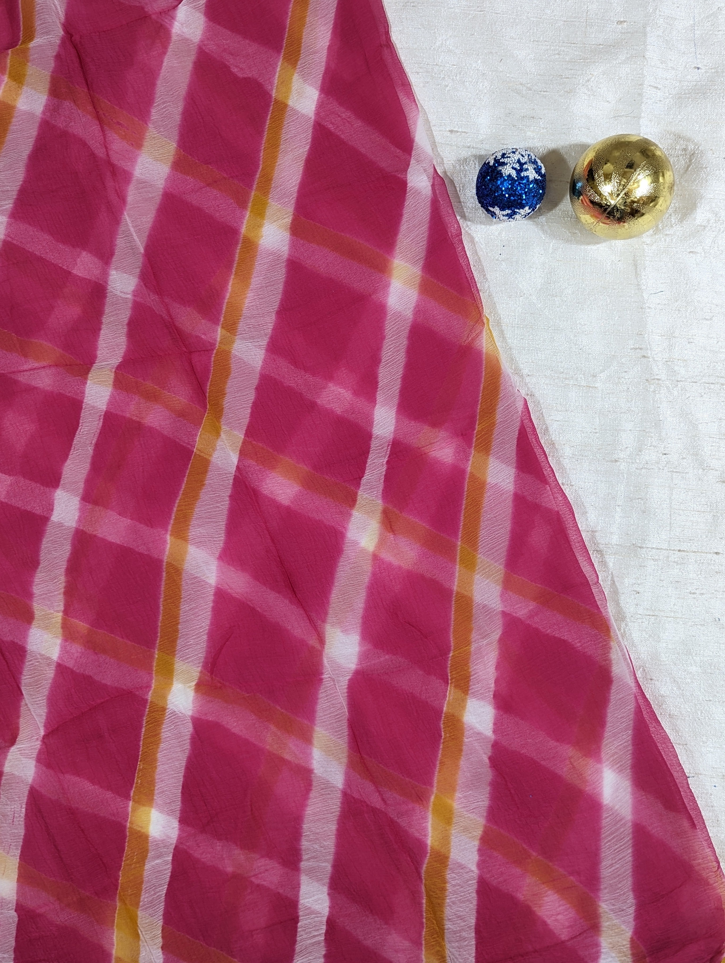 Load image into Gallery viewer, Mustard Yellow And Hot Pink Pure Cotton Unstitched Suits - 2913
