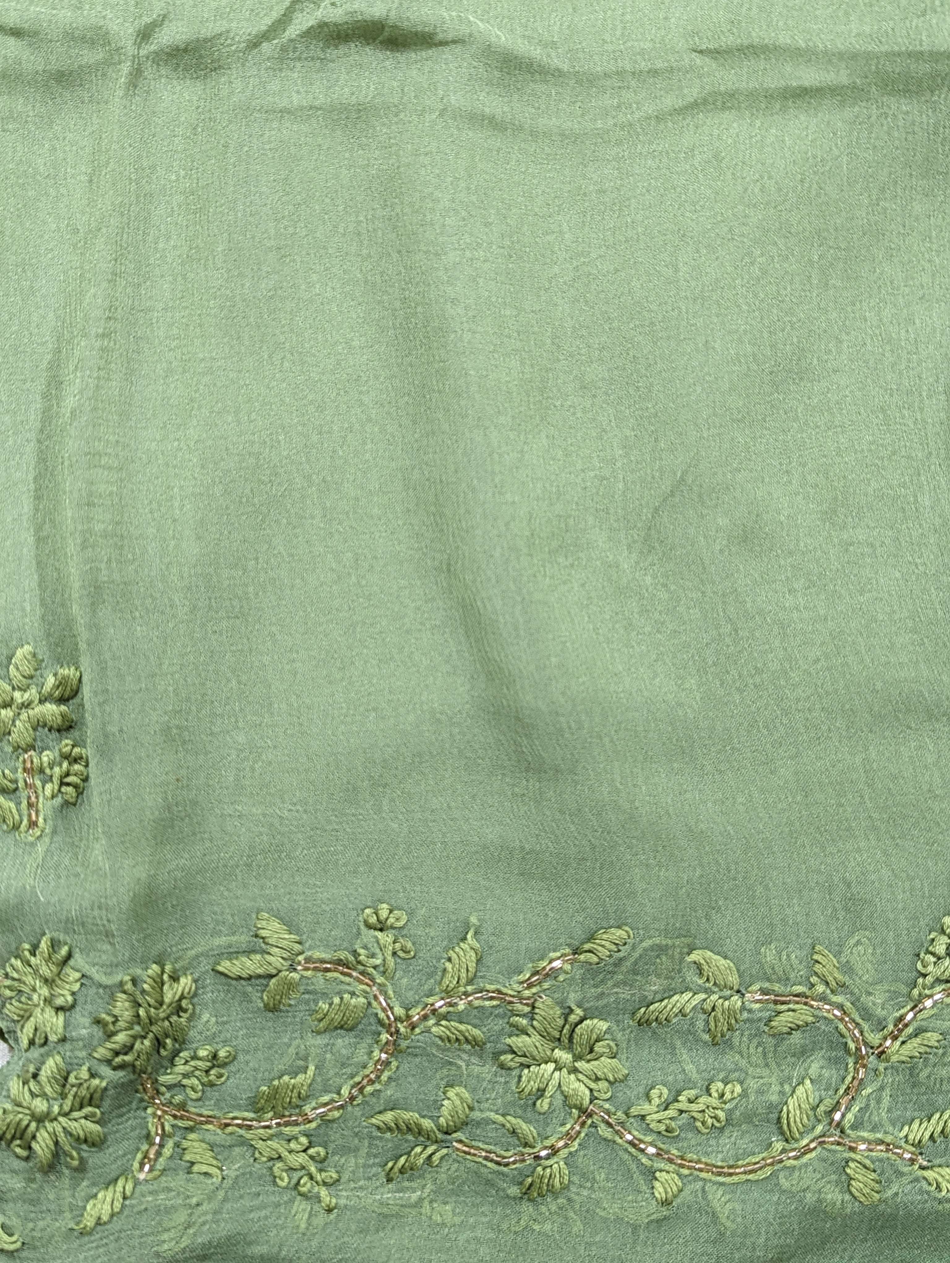 Load image into Gallery viewer, Pickle Green Pure Viscose Georgette Unstitched Suits - 2963
