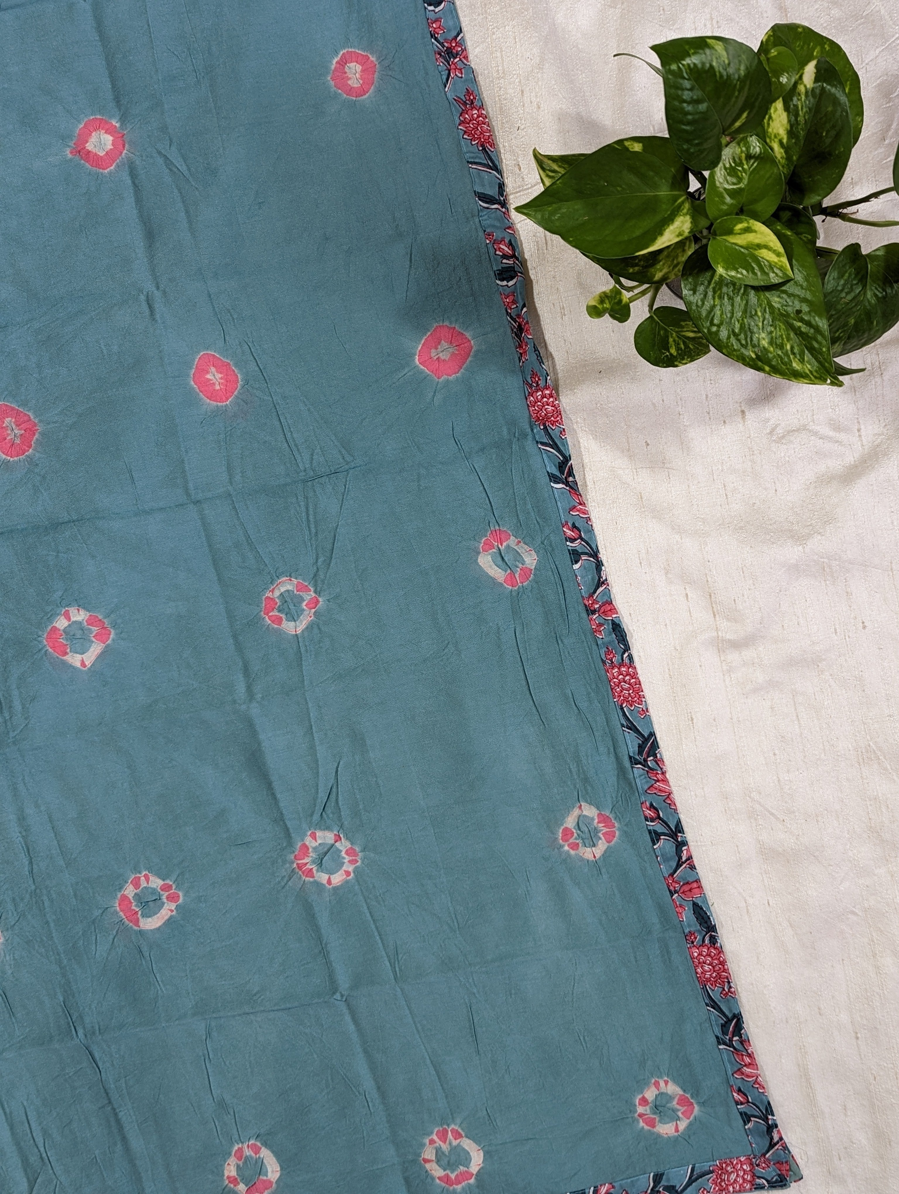 Load image into Gallery viewer, Pastel Teal Blue Pure Jaipur Cotton Unstitched Suits - 2861
