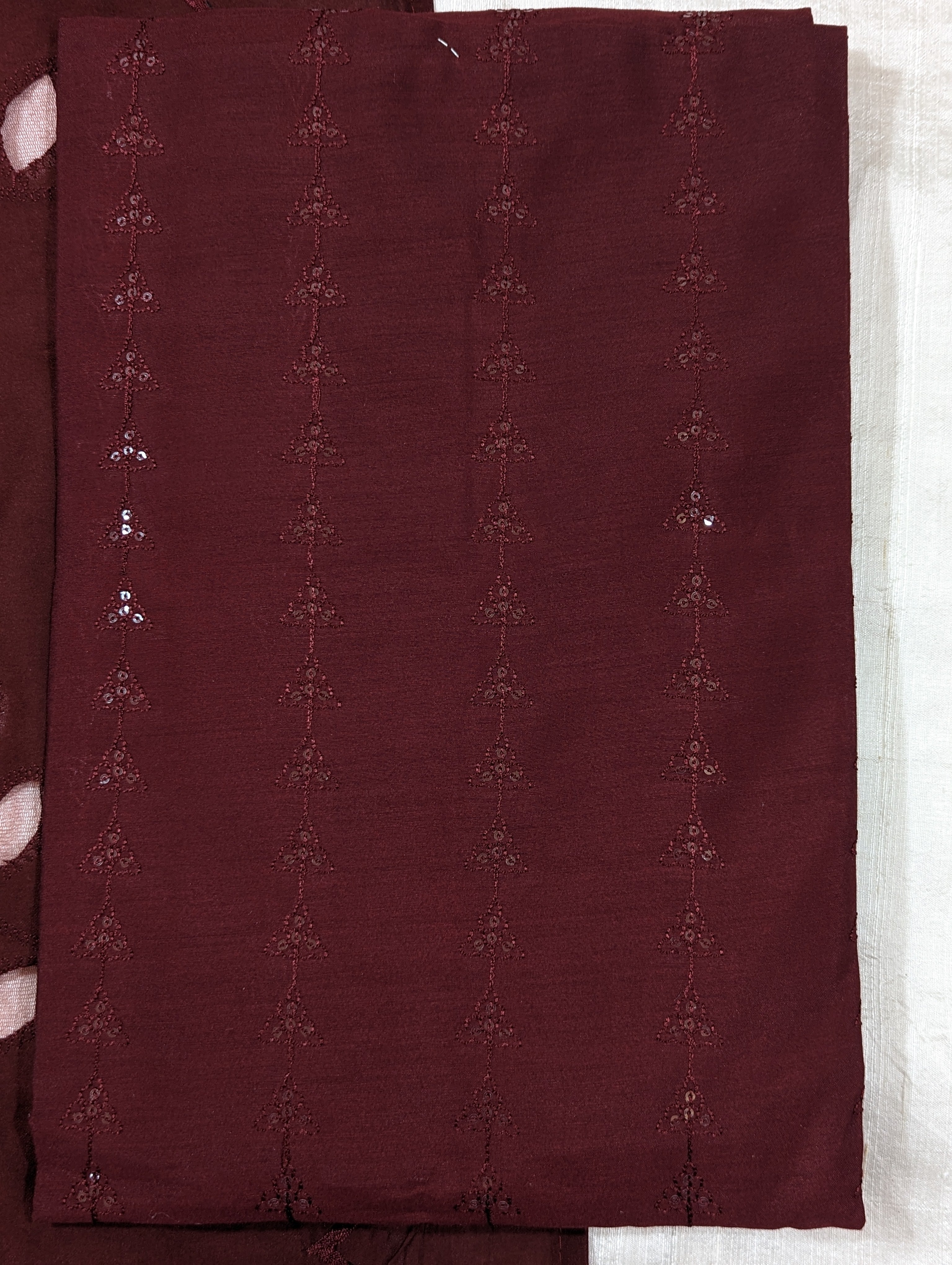 Load image into Gallery viewer, Maroon Semi Silk Unstitched Suit-2966
