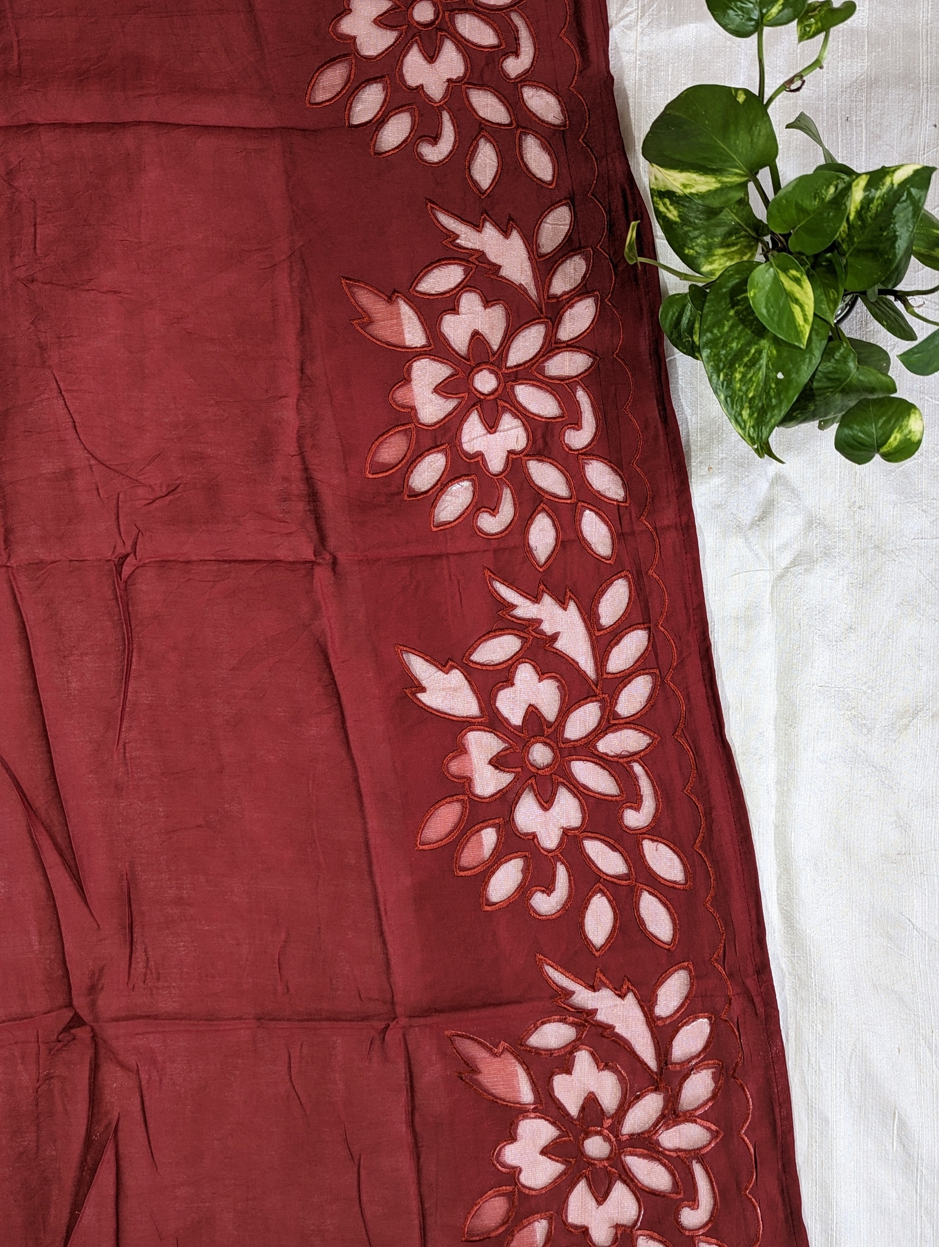 Load image into Gallery viewer, Maroon Chanderi Silk Unstitched Suits - 2968
