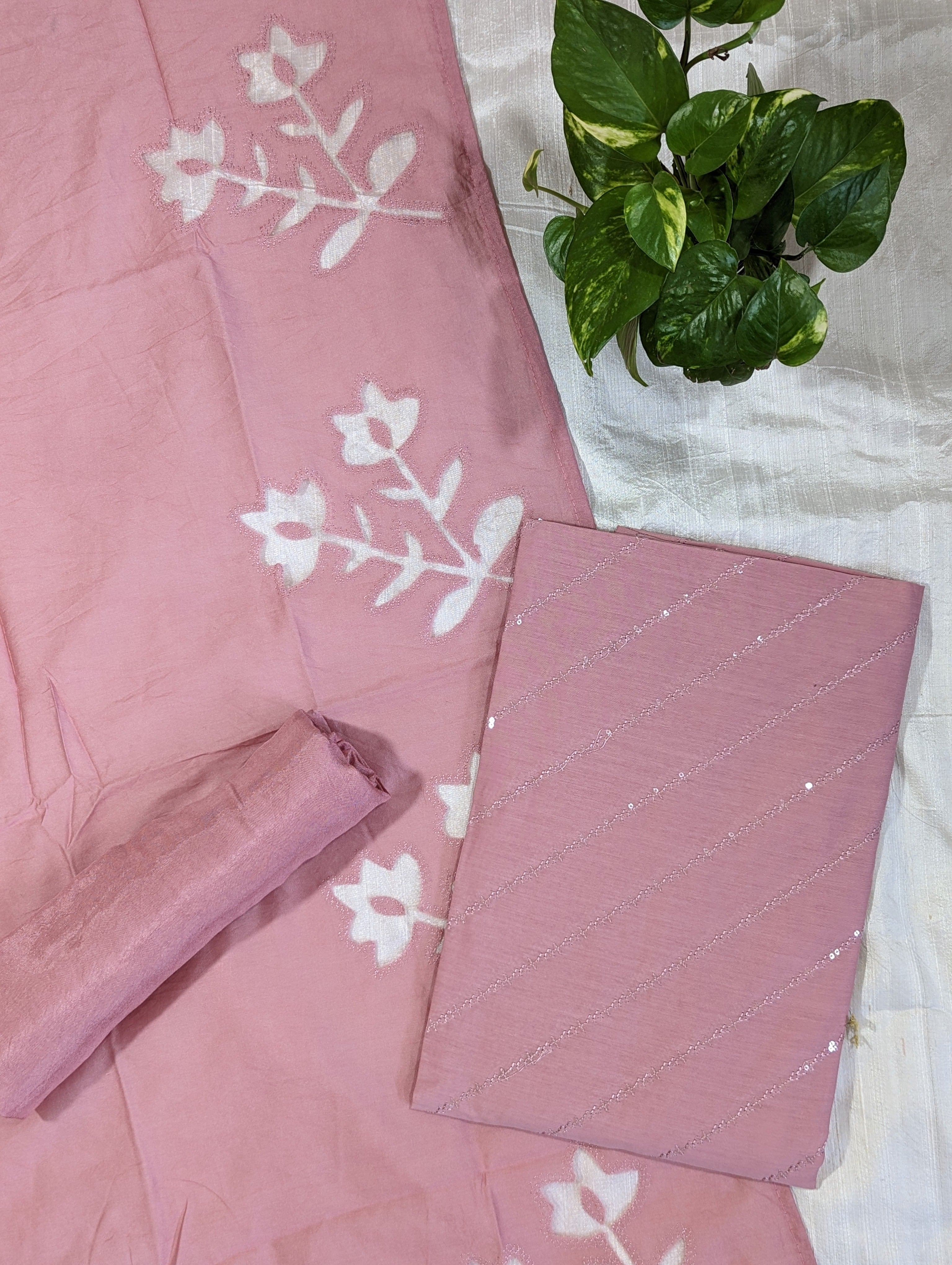 Load image into Gallery viewer, Pale Onion Pink Semi Silk Unstitched Suits - 2965
