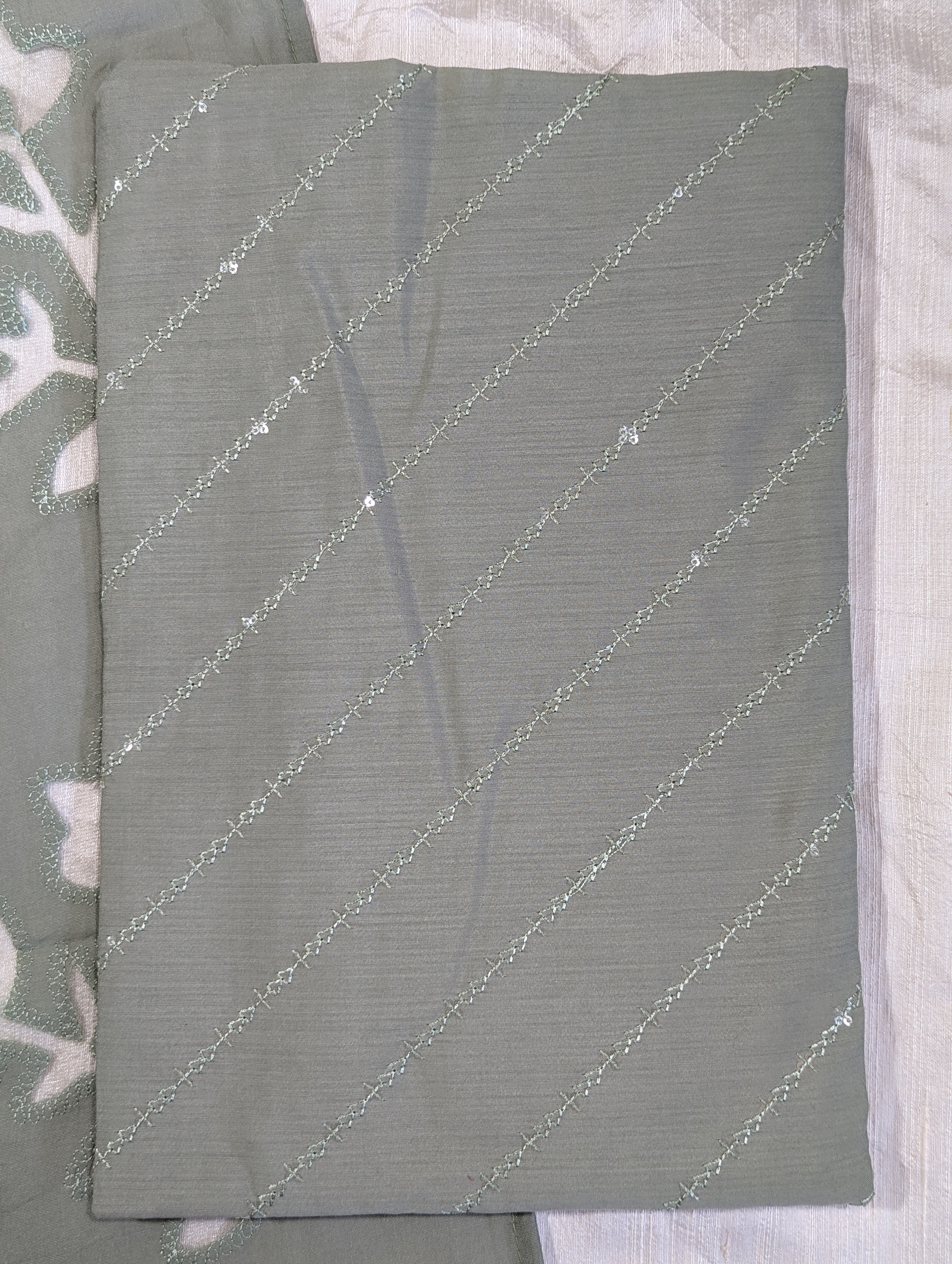 Load image into Gallery viewer, Silverish Grey Semi Silk Unstitched Suits - 2965
