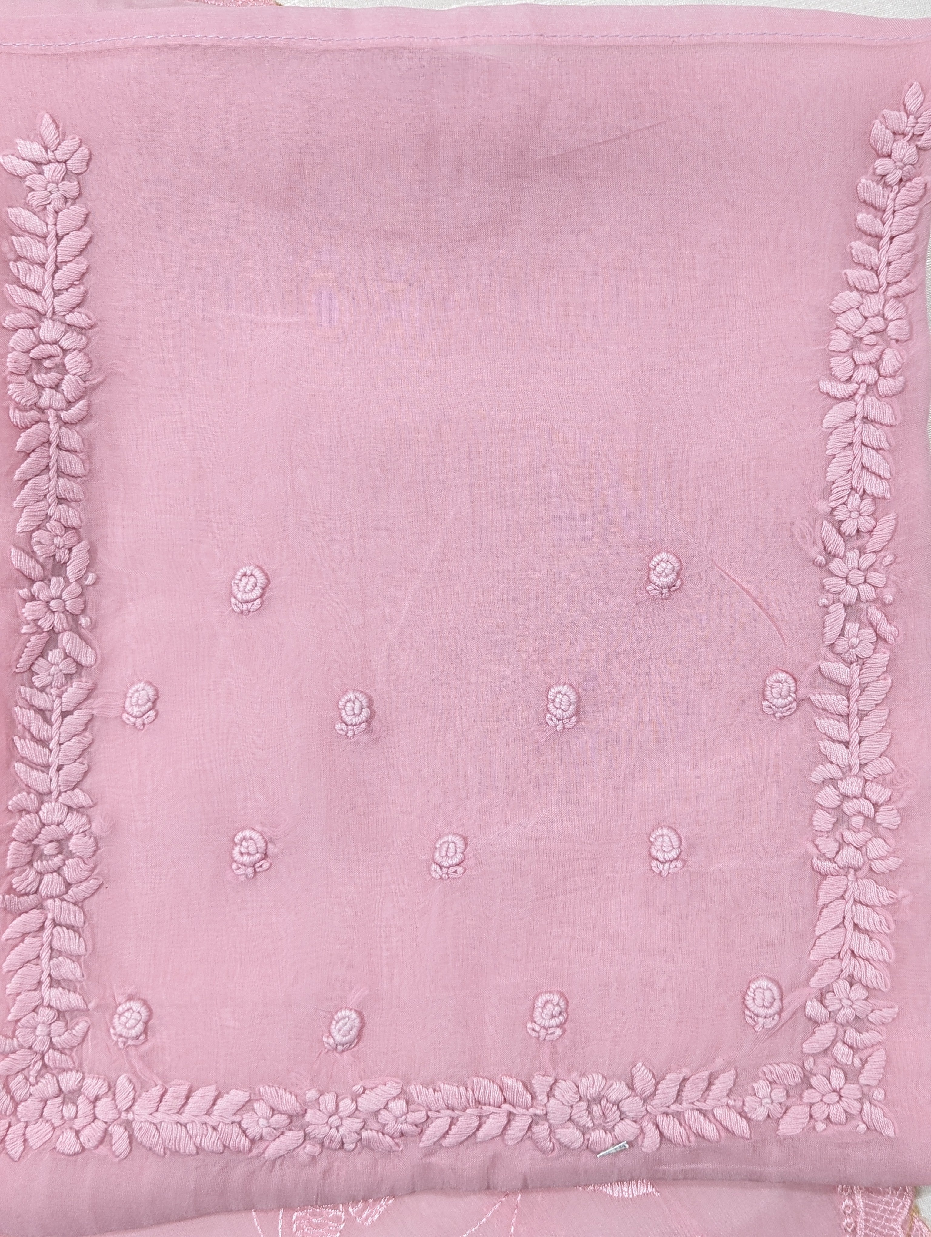Load image into Gallery viewer, Baby Pink Pure Viscose Organza Unstitched Suit-3090

