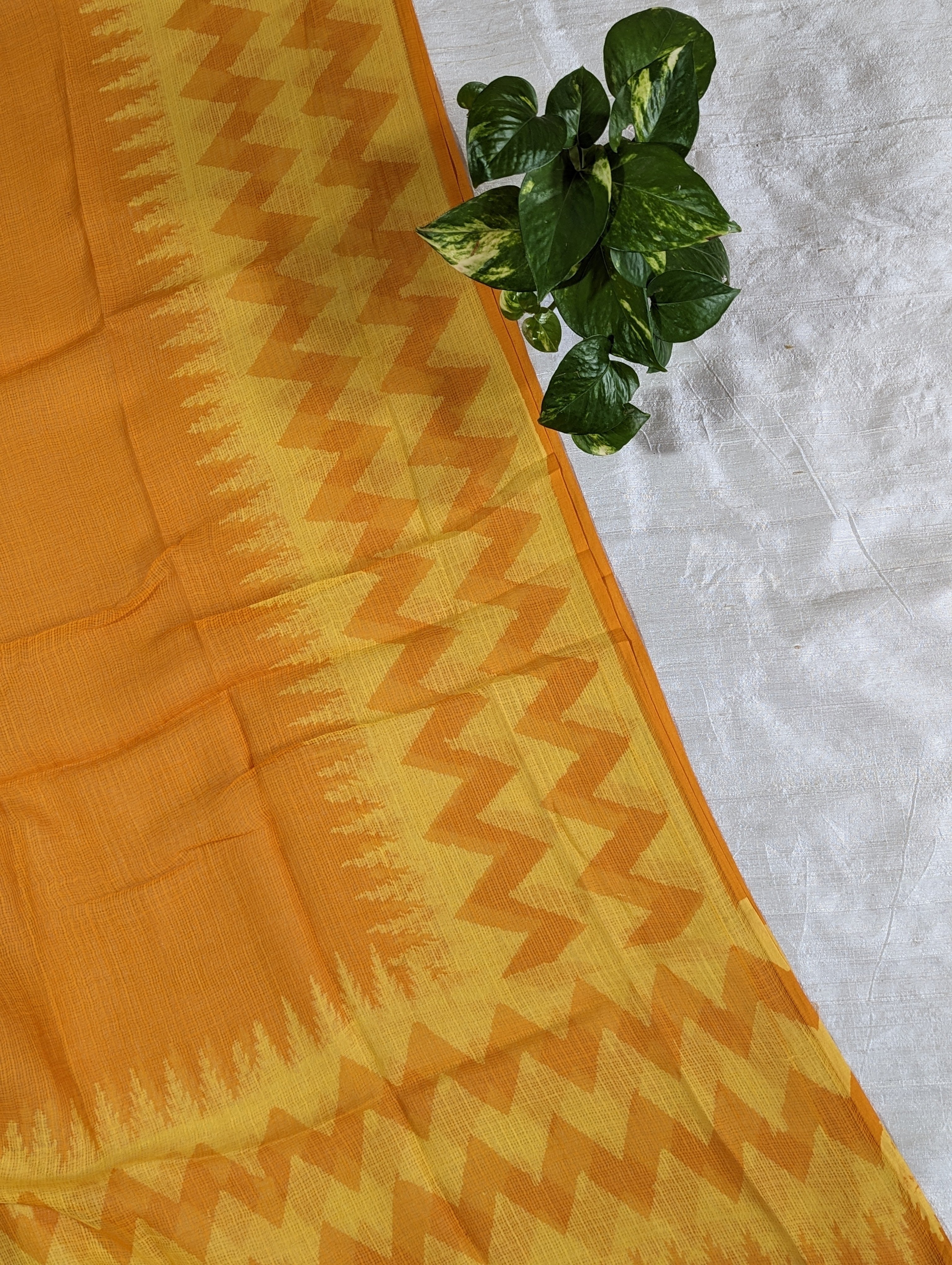 Load image into Gallery viewer, Pale Yellow And Orange Pure Cotton Unstitched Suit-1822
