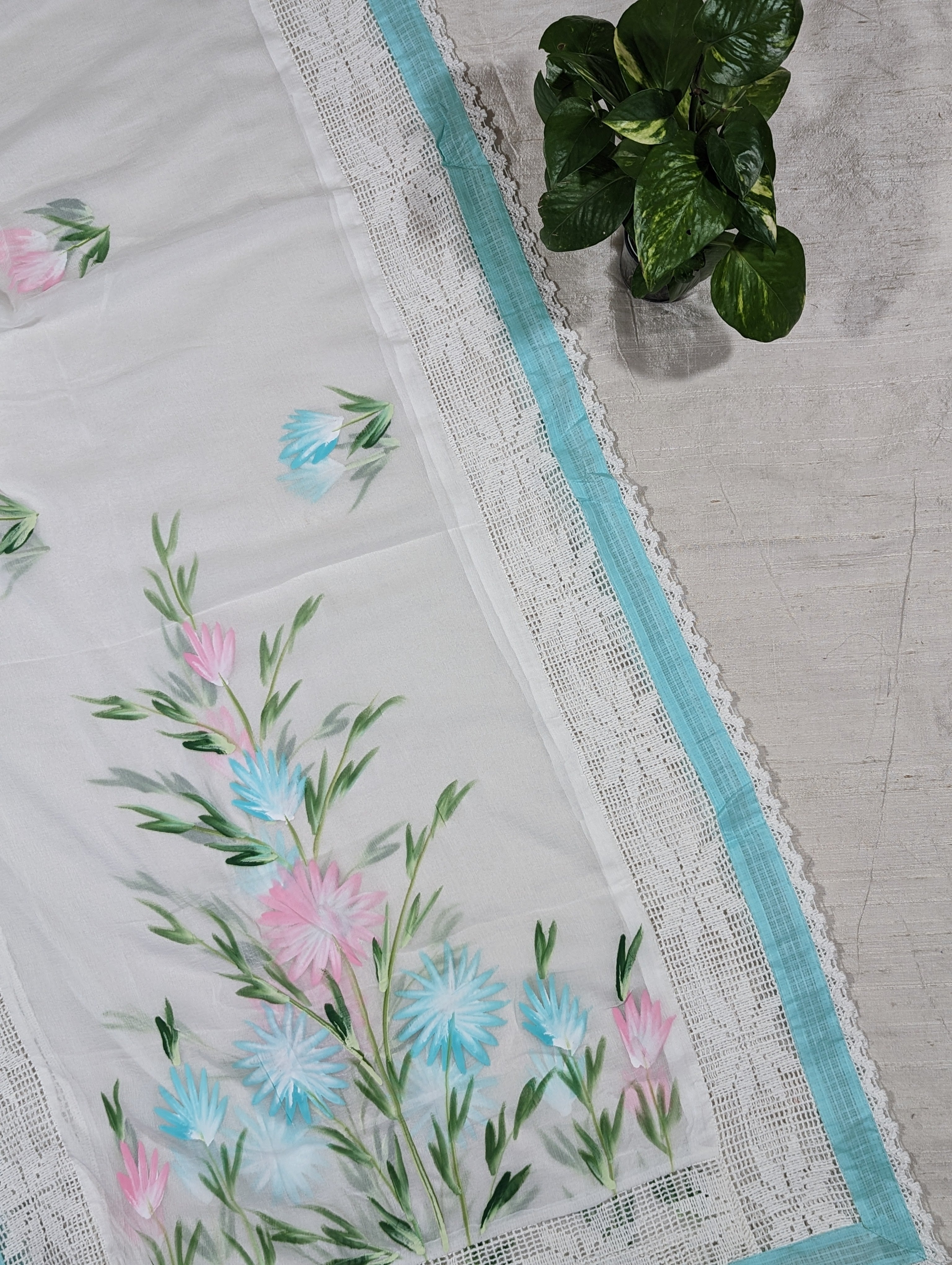 Load image into Gallery viewer, Mint Green Kotta Cotton Unstitched Suit-1623
