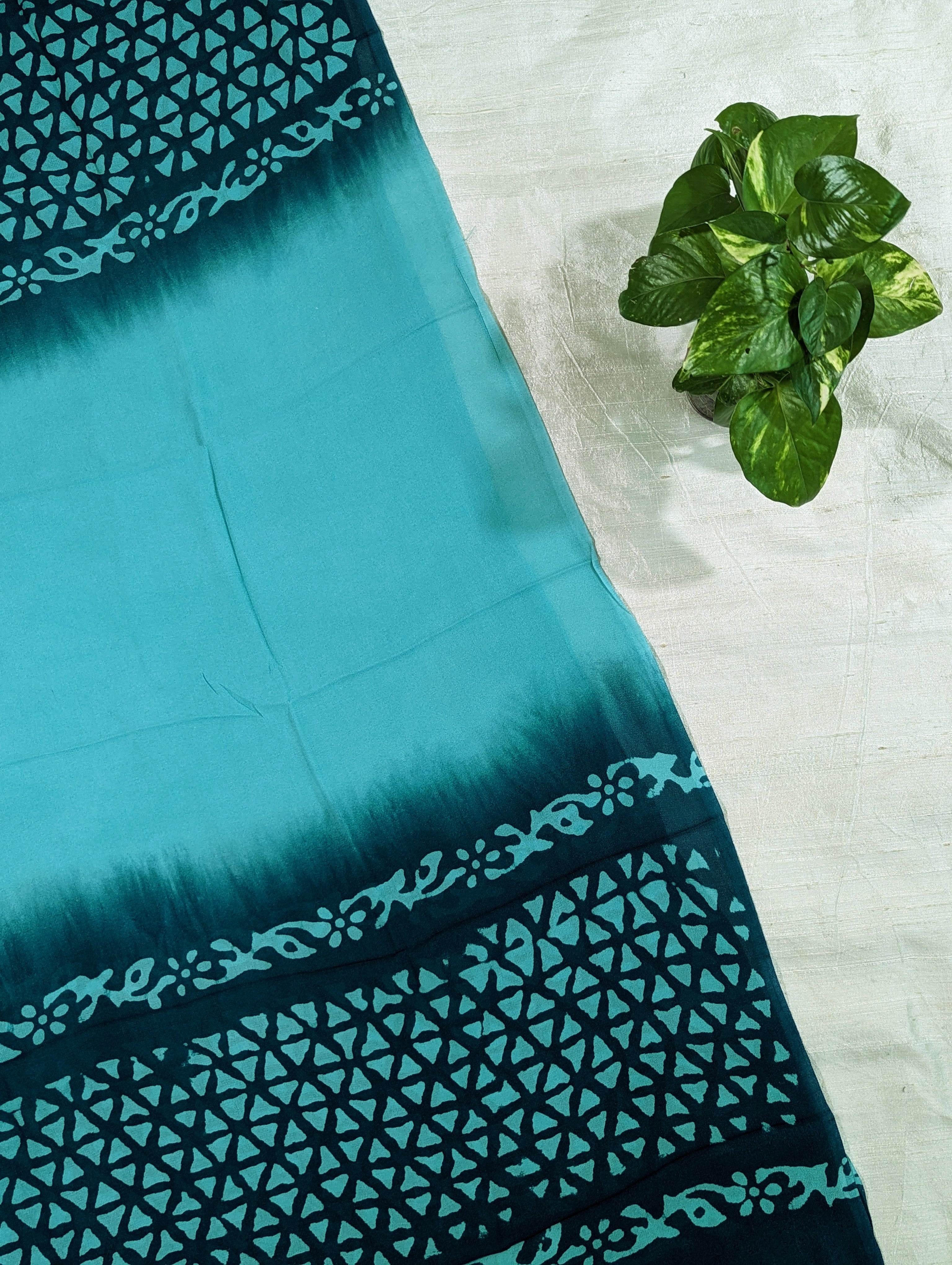Load image into Gallery viewer, Teal Green Viscose Georgette Unstitched Suit-
